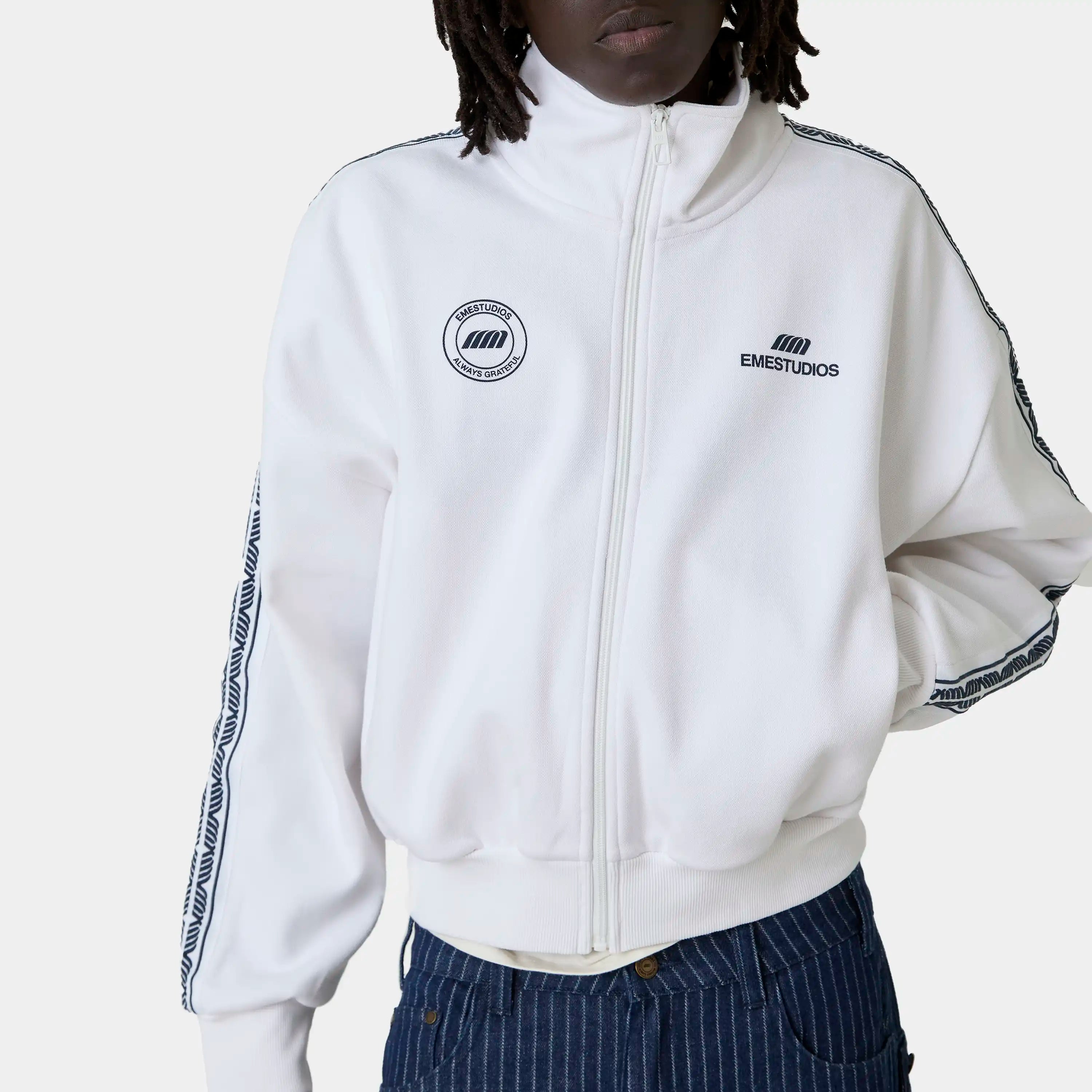 Cove Pearl Track Full Zip Crewneck Eme Studios
