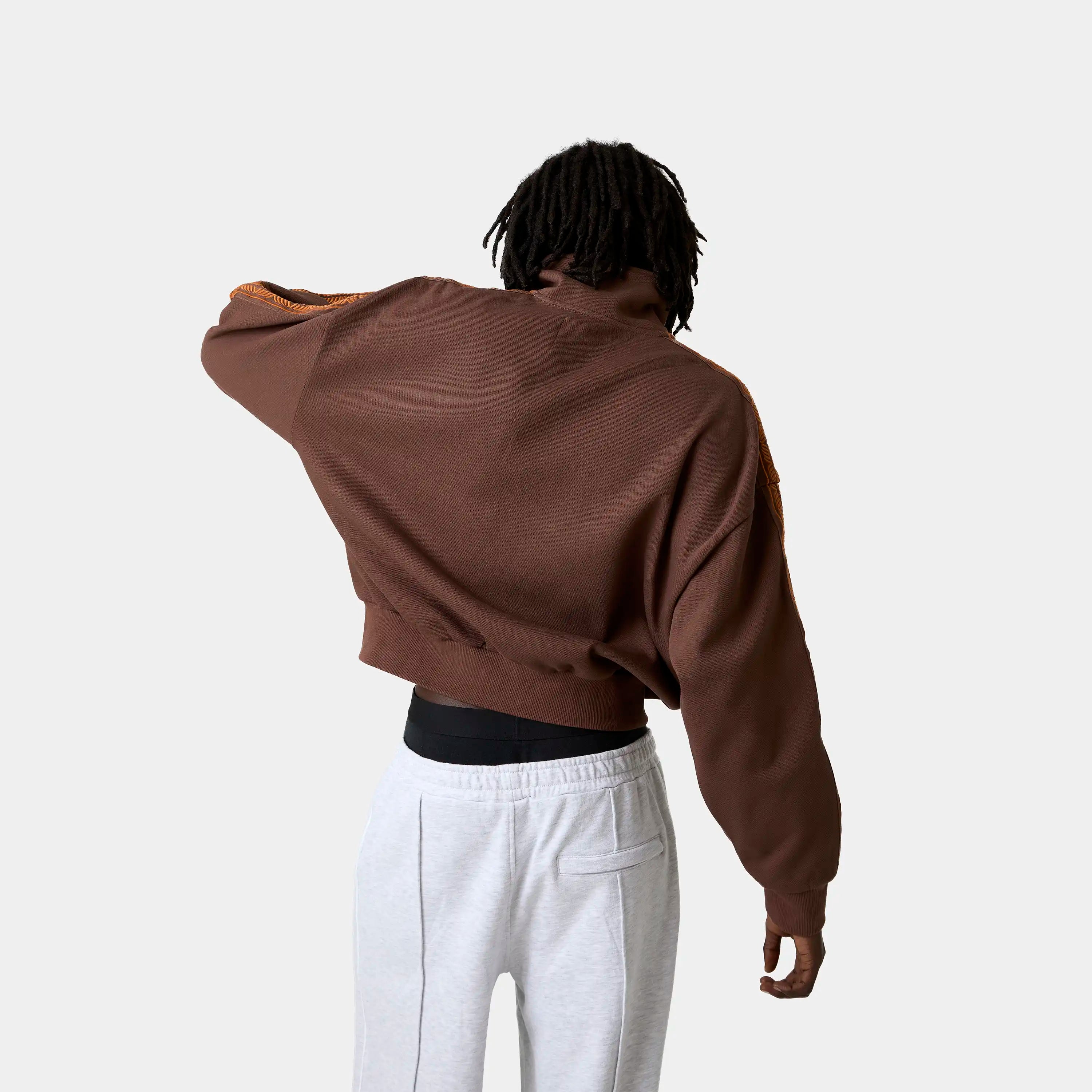 Cove Fawn Track Full Zip Crewneck Eme Studios