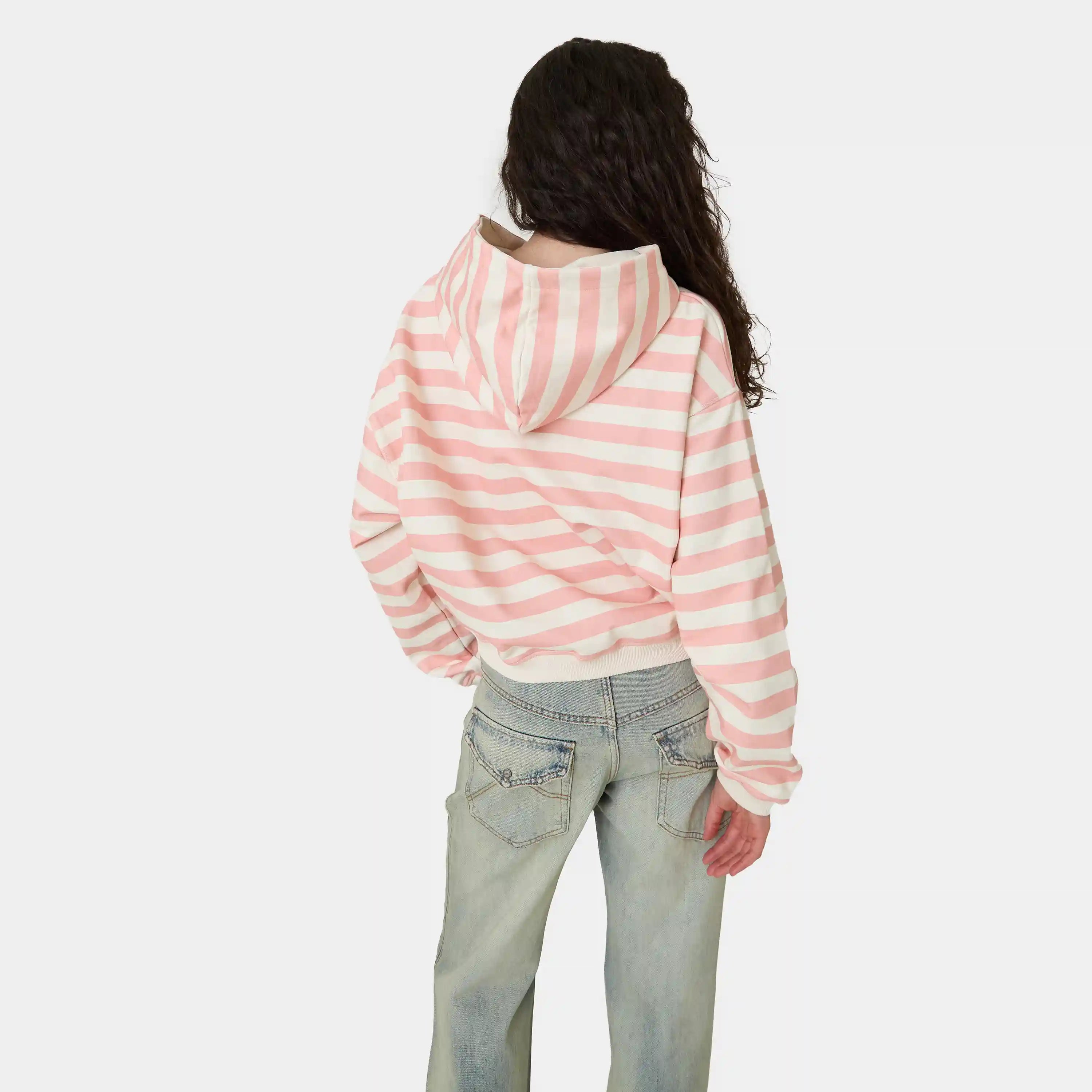 Wander Pink Cropped Boxy Full Zip Hoodies Eme Studios