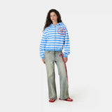 Wander Blue Cropped Boxy Full Zip Hoodies Eme Studios