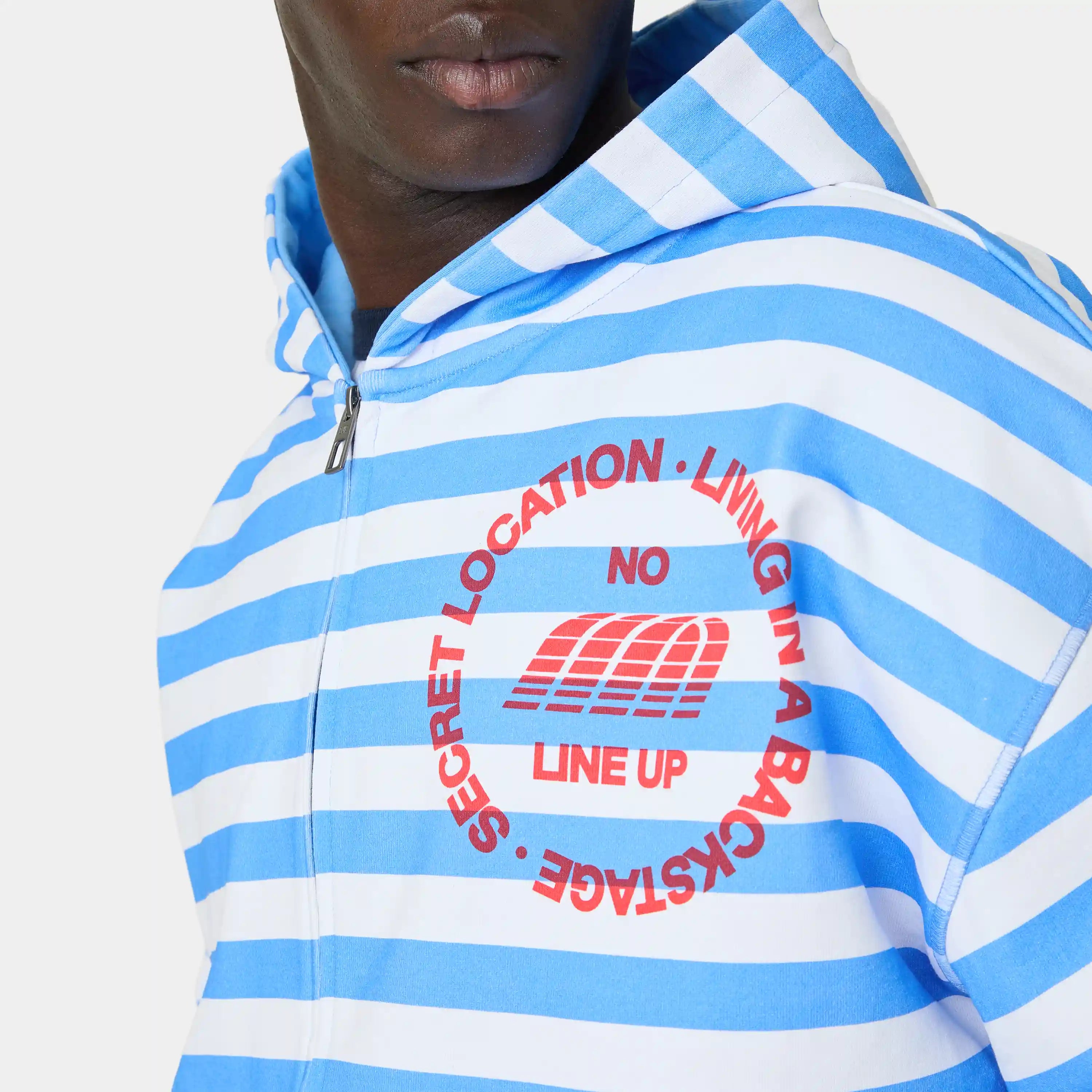Wander Blue Cropped Boxy Full Zip Hoodies Eme Studios