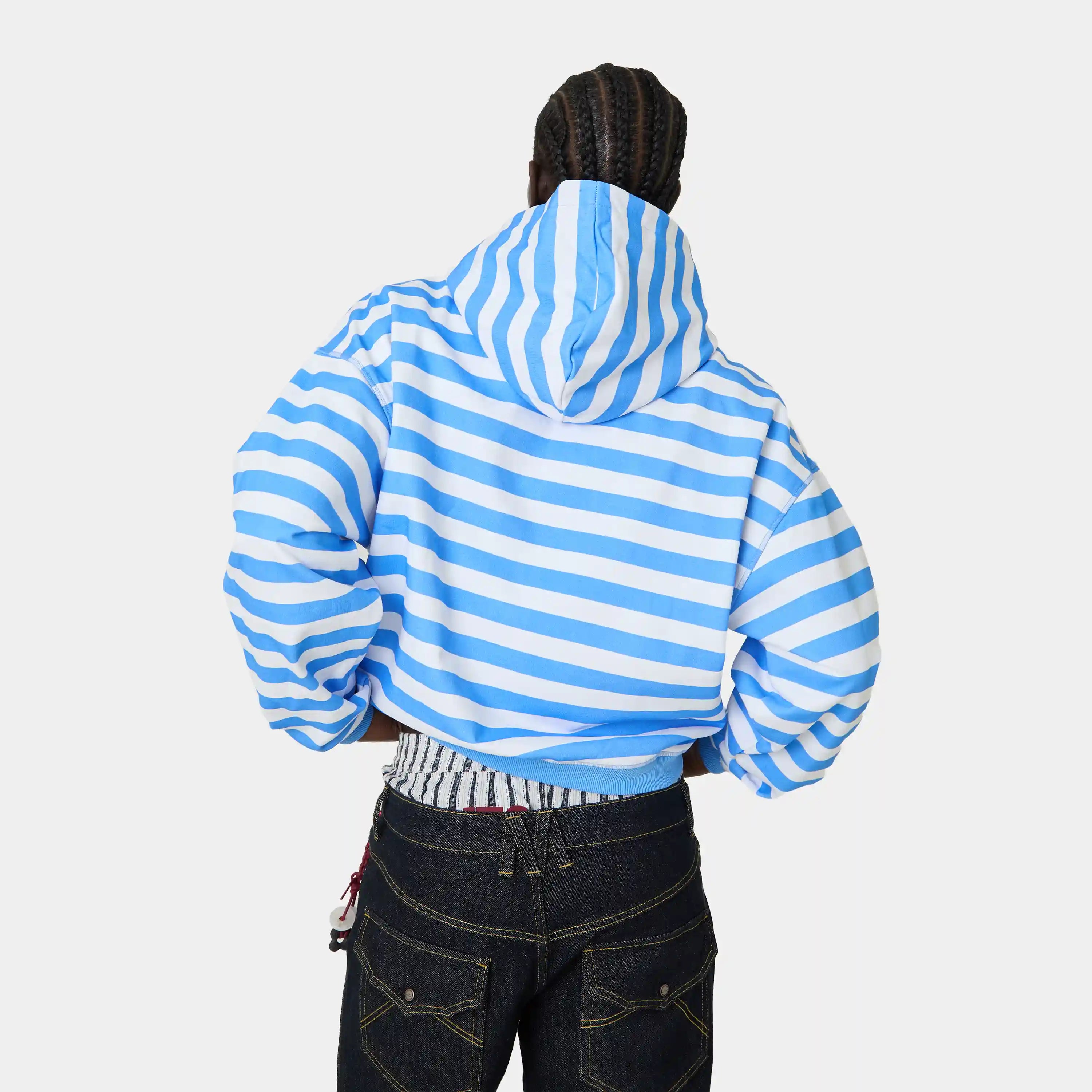 Wander Blue Cropped Boxy Full Zip Hoodies Eme Studios