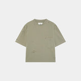Distressed Olive Oversized Tee T-shirts Eme Studios