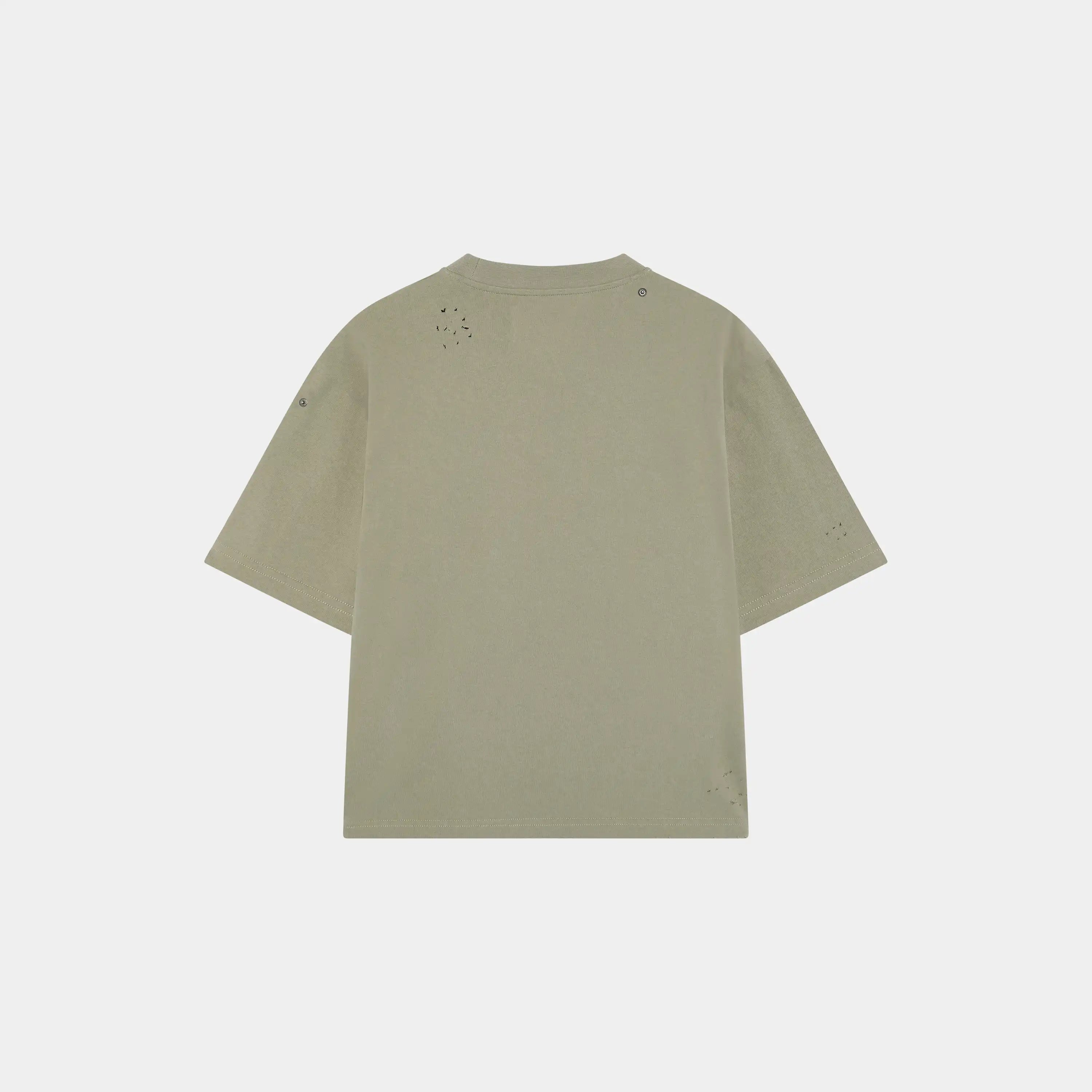 Distressed Olive Oversized Tee T-shirts Eme Studios