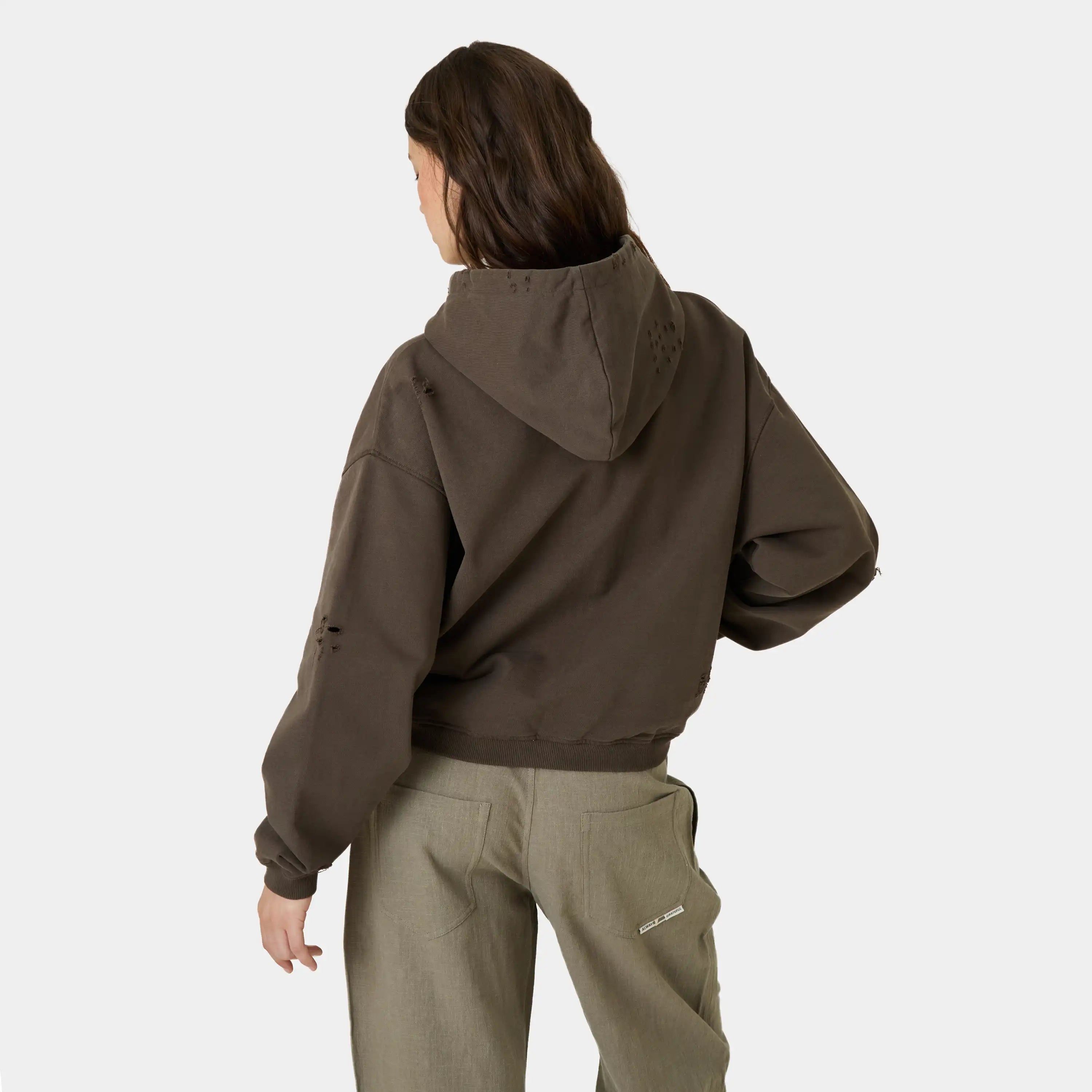 Keeper Fawn Cropped Boxy Full Zip Hoodies Eme Studios
