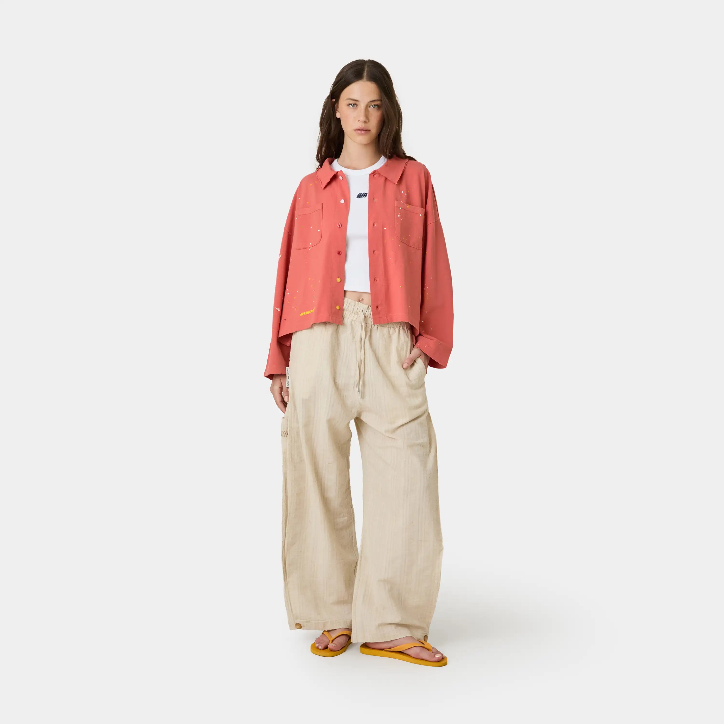 Riviera Peach Polo Shirt Shirts Eme Studios