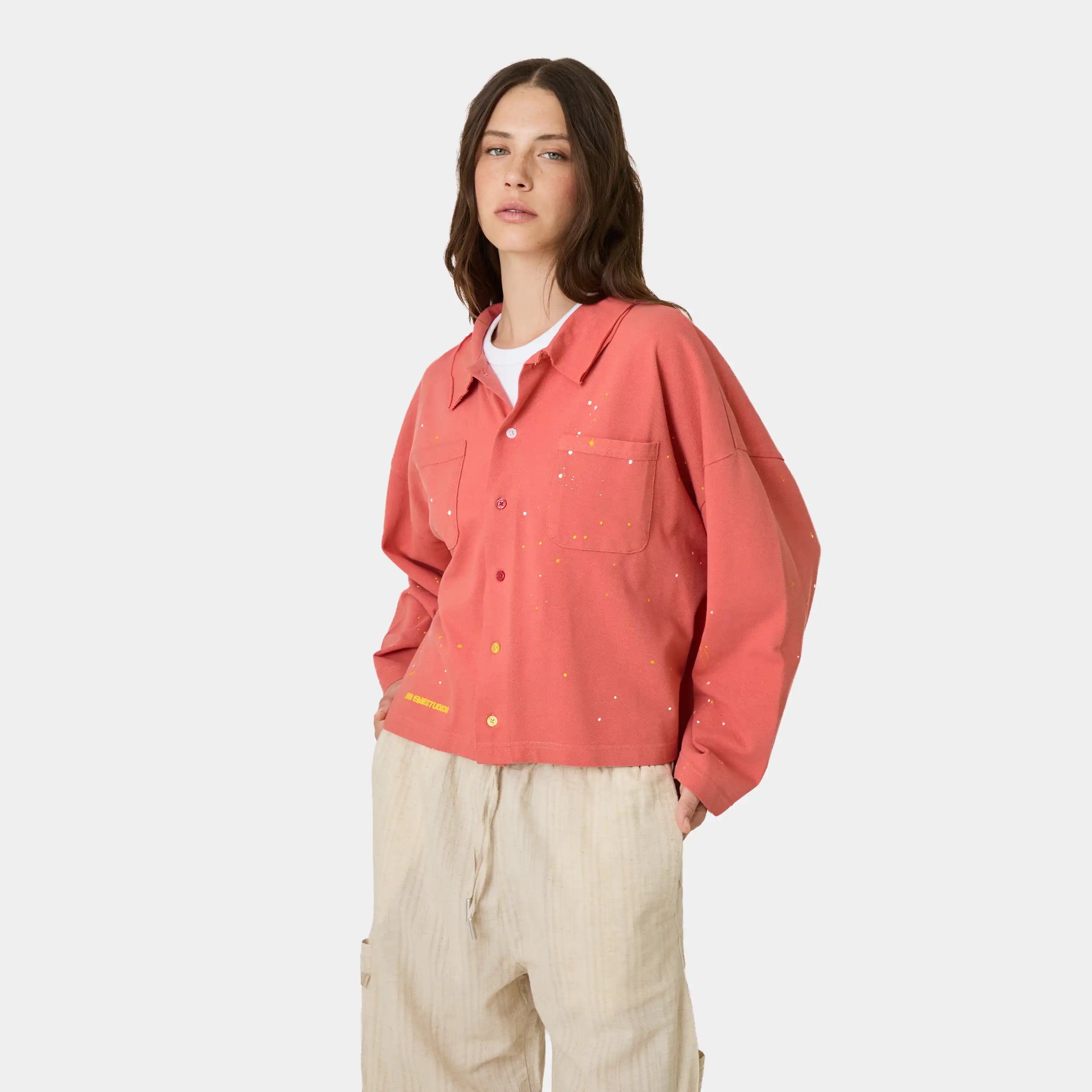 Riviera Peach Polo Shirt Shirts Eme Studios