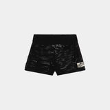 Barceloneta Black Crochet Shorts Woman Pants Eme Studios