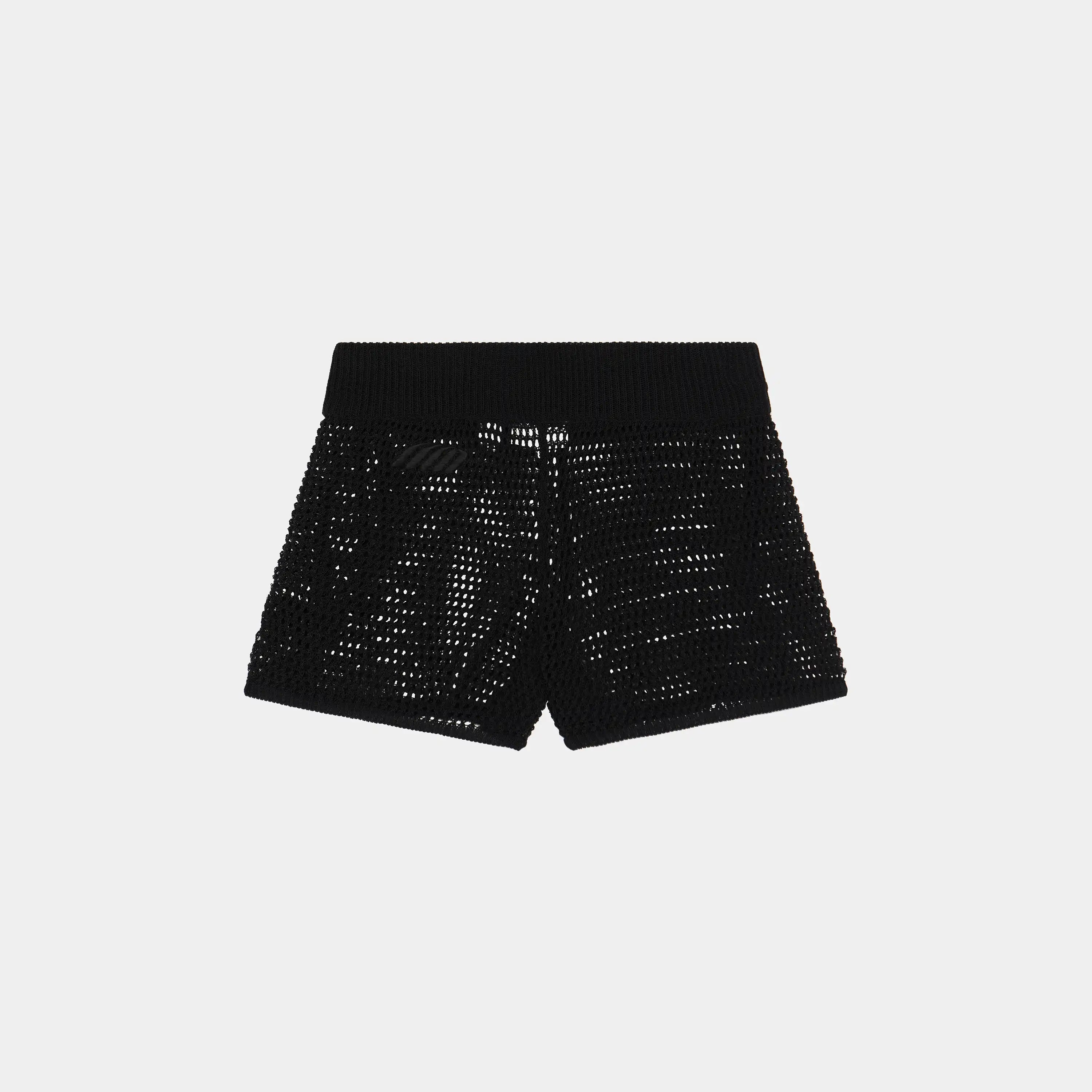 Barceloneta Black Crochet Shorts Woman Pants Eme Studios
