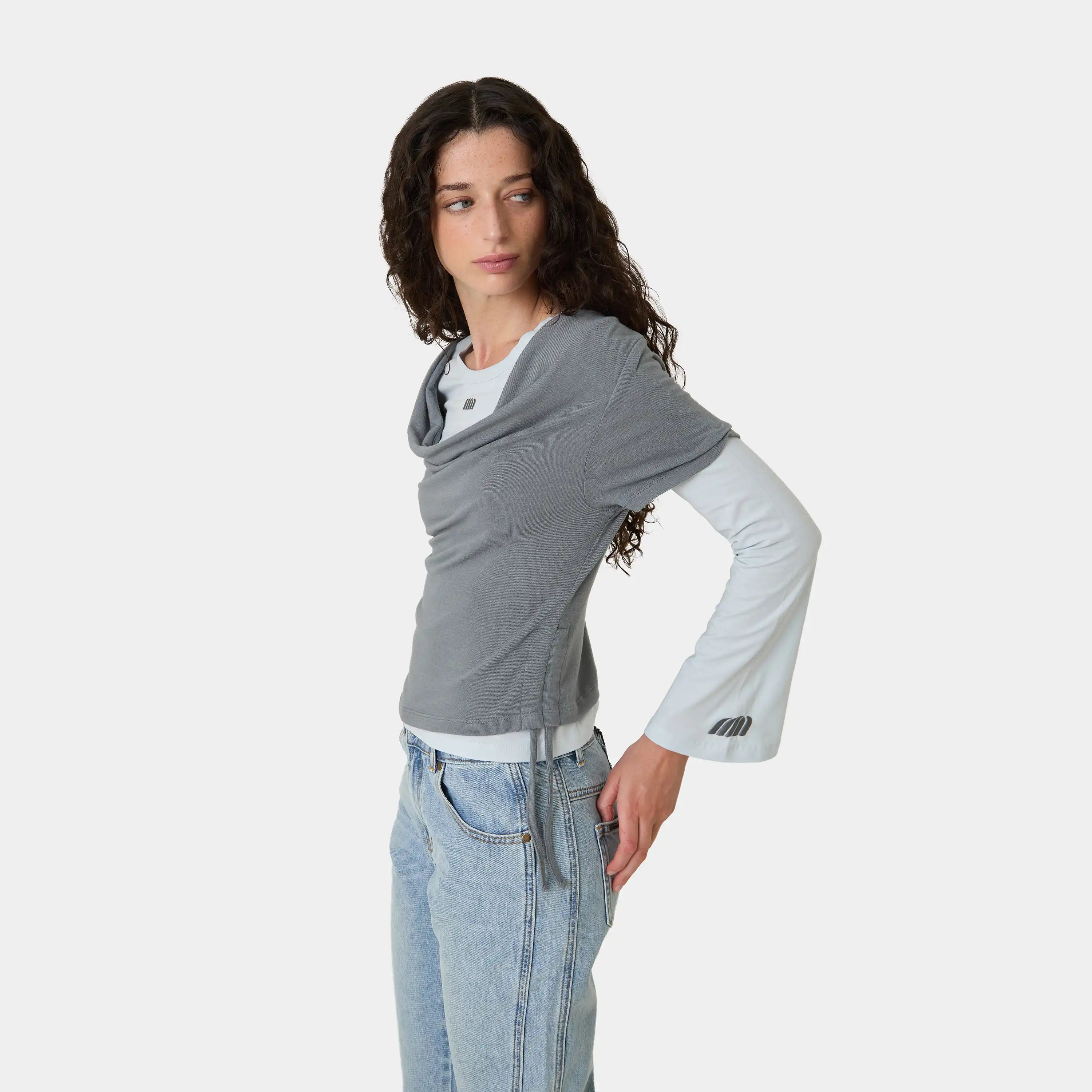 Double Trouble Anthracite Long Sleeve Woman T-Shirts Eme Studios