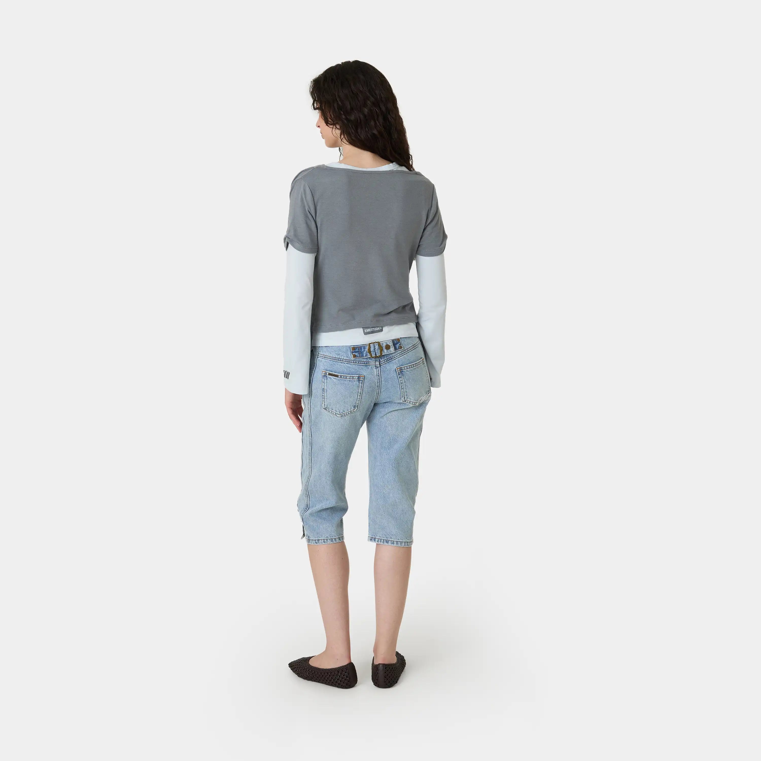 Double Trouble Anthracite Long Sleeve Woman T-Shirts Eme Studios