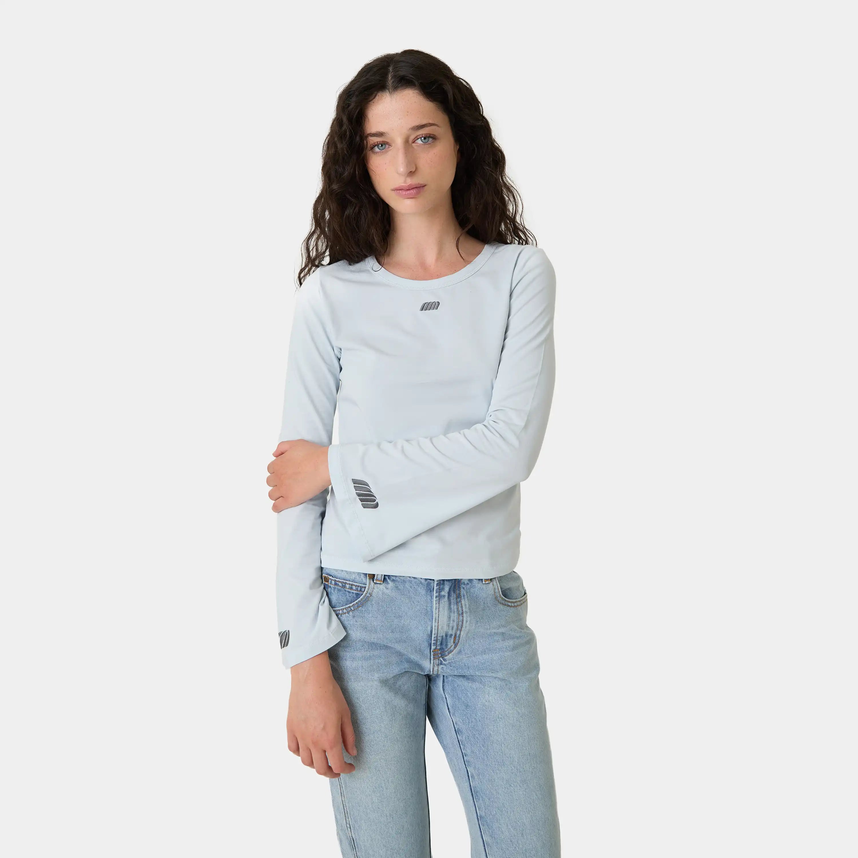 Double Trouble Anthracite Long Sleeve Woman T-Shirts Eme Studios