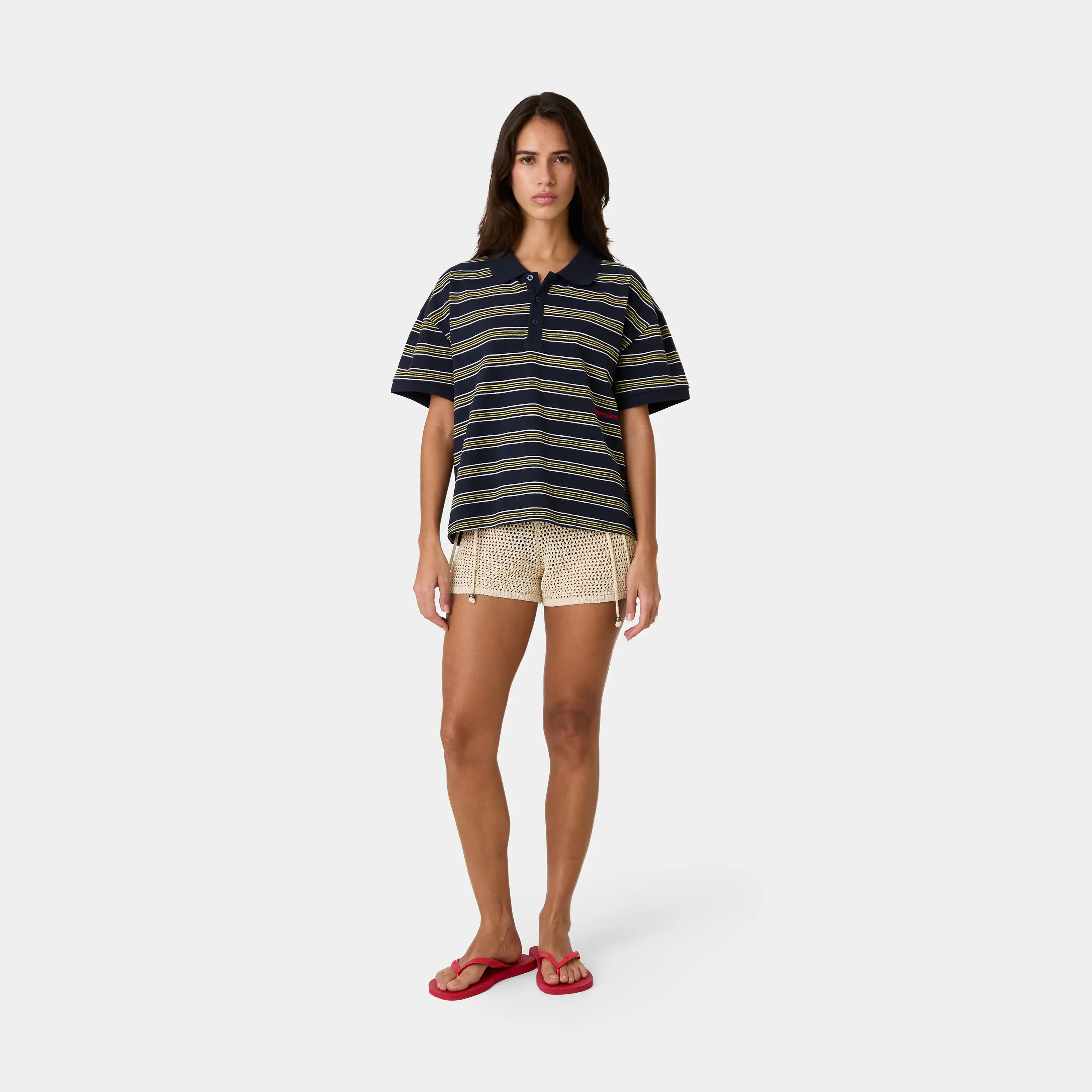 Giglio Navy Short Sleeve Polo T-shirts Eme Studios