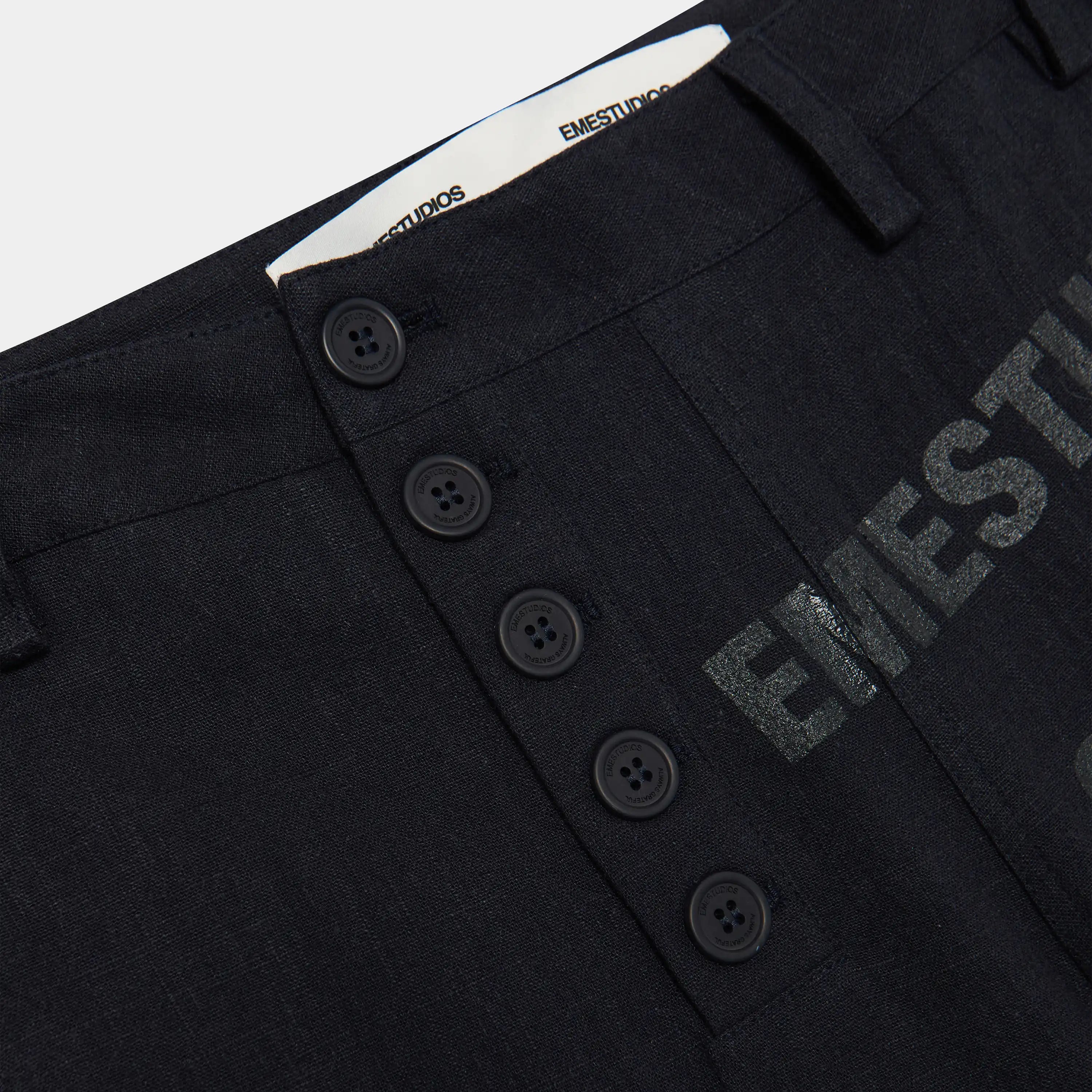 Mat Navy Balloon Linen Pants Pants Eme Studios