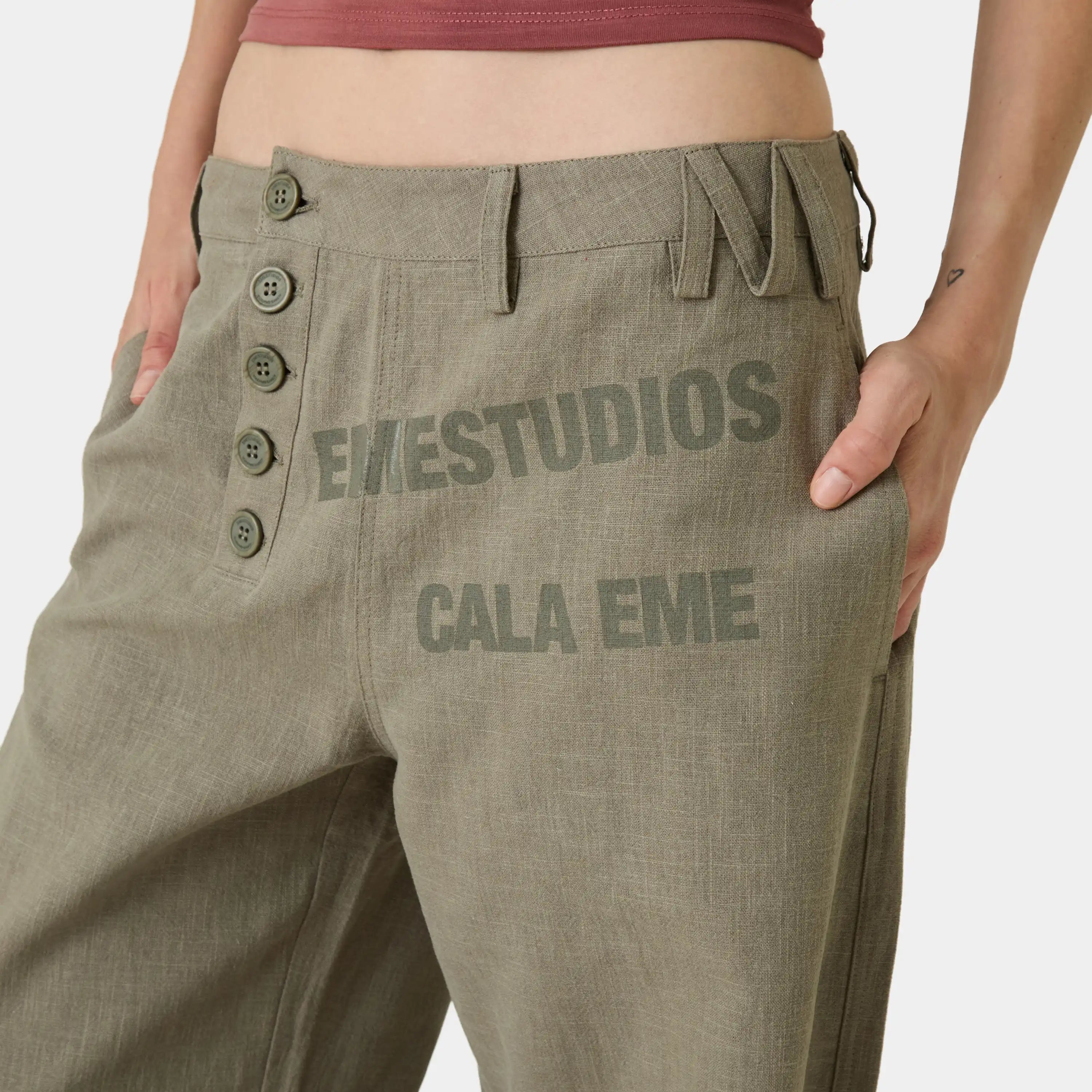 Mat Forest Balloon Linen Pants Pants Eme Studios