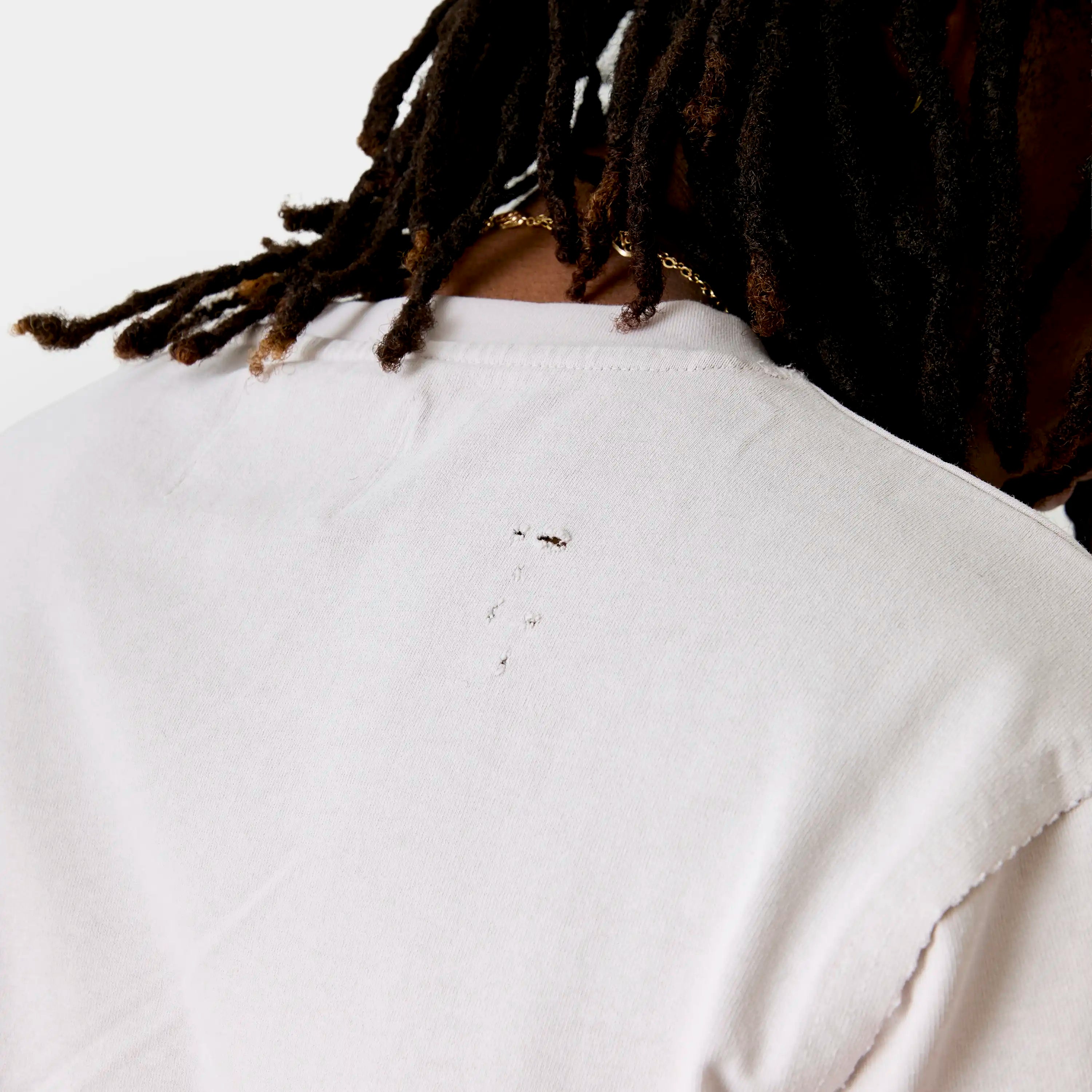 Frayed Pocket Off Sand Long Sleeve T-shirts Eme Studios