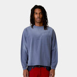 Frayed Pocket Navy Long Sleeve T-shirts Eme Studios