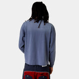 Frayed Pocket Navy Long Sleeve T-shirts Eme Studios