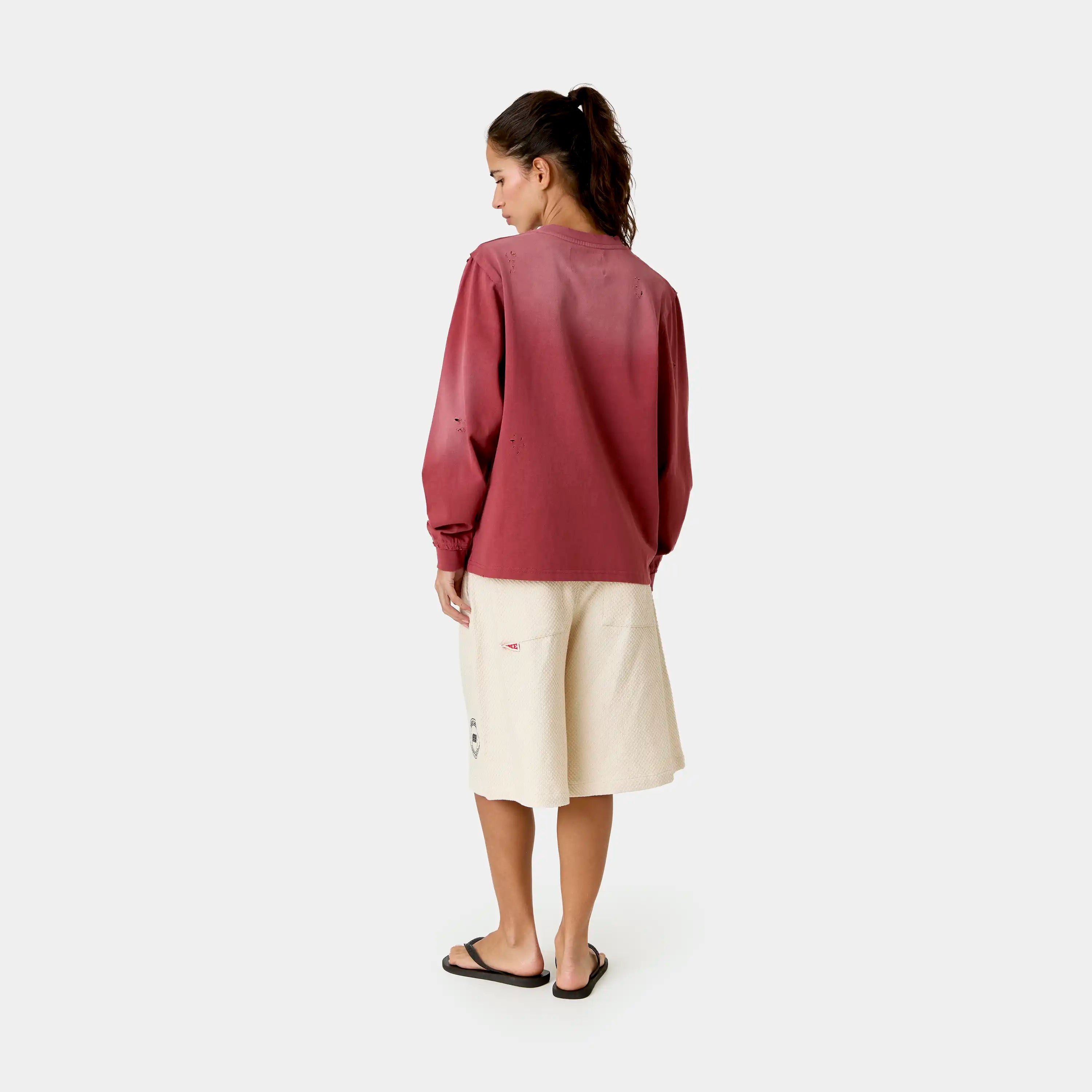 Frayed Pocket Redwood Long Sleeve T-shirts Eme Studios