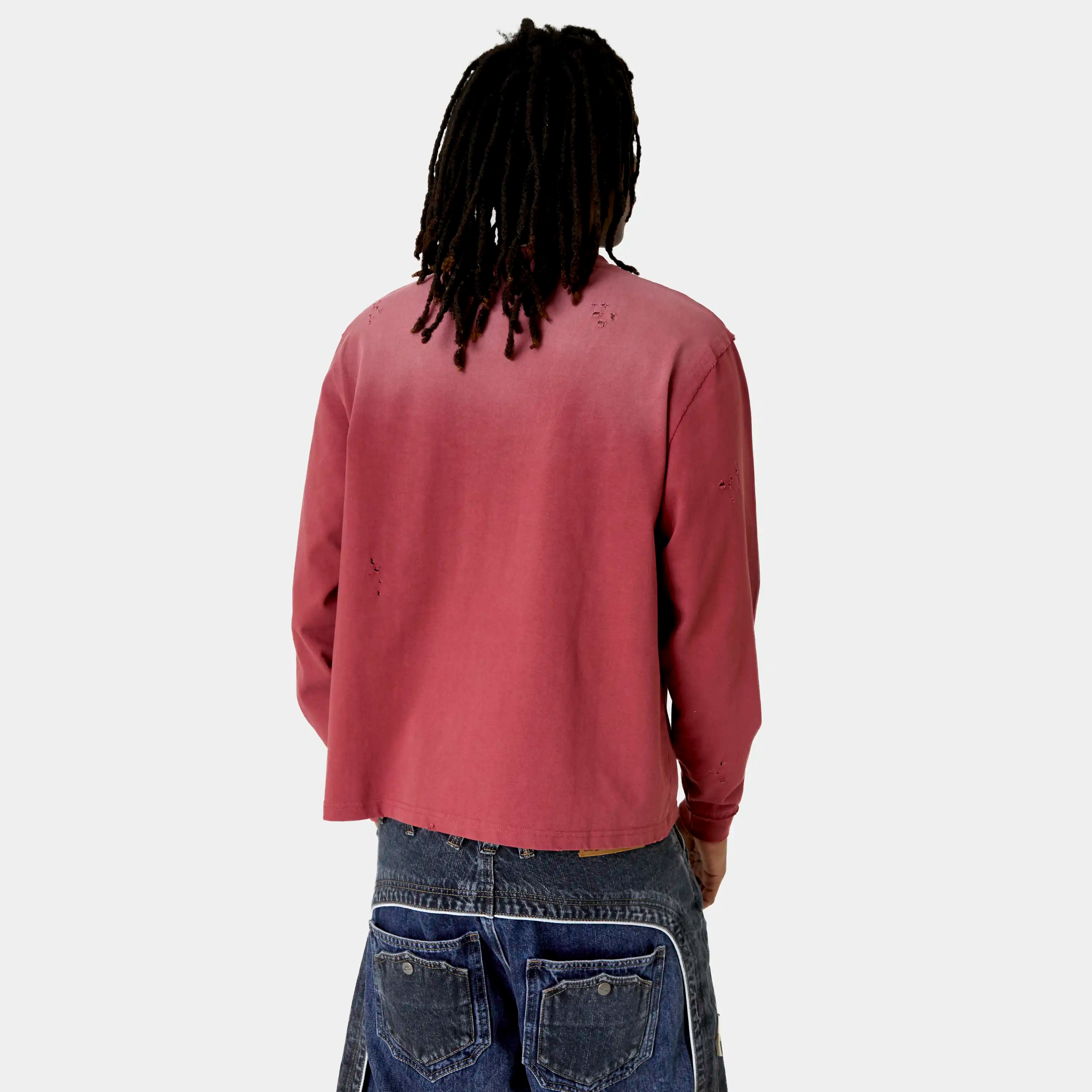 Frayed Pocket Redwood Long Sleeve T-shirts Eme Studios