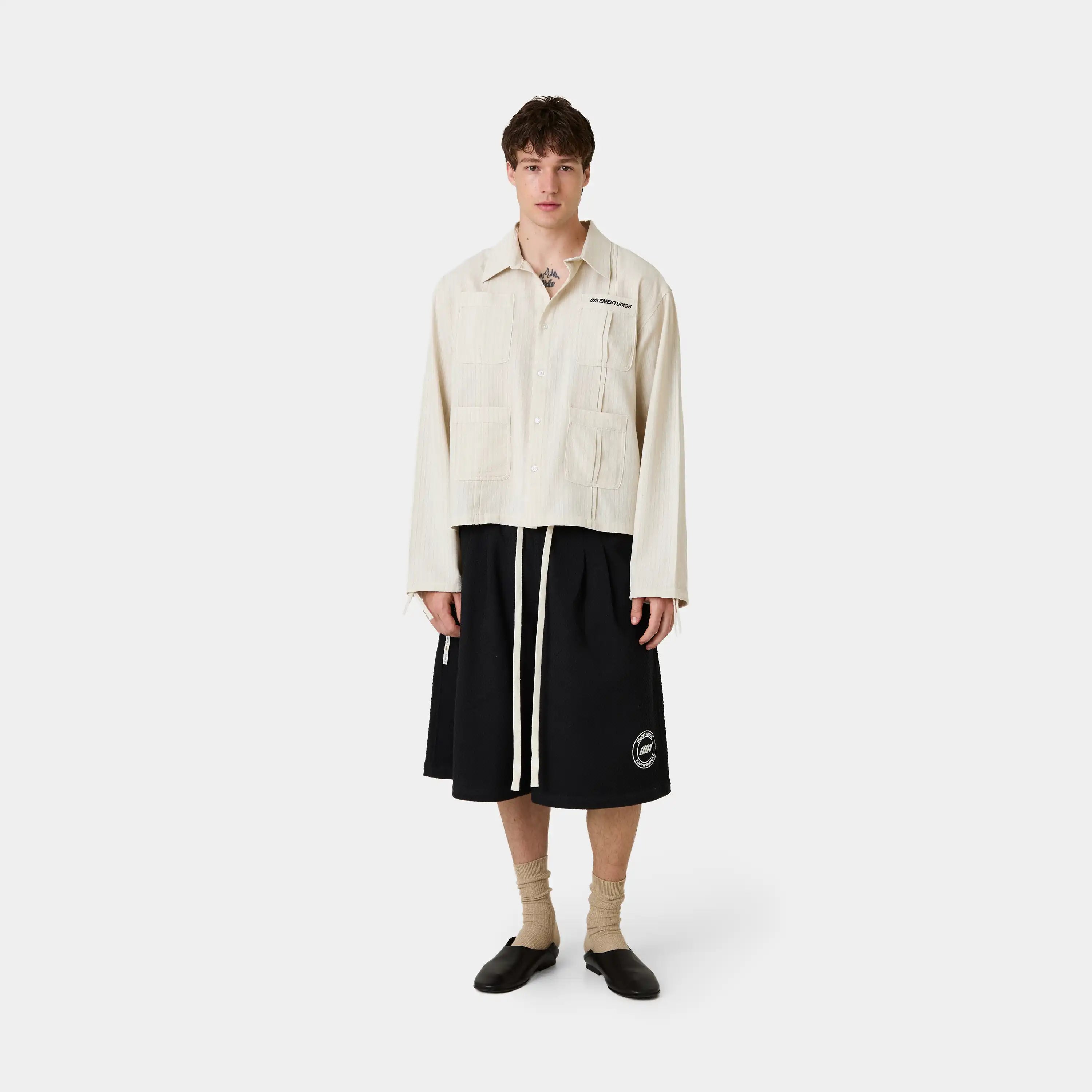 Areal Off Sand Guayabera Shirt Shirts Eme Studios