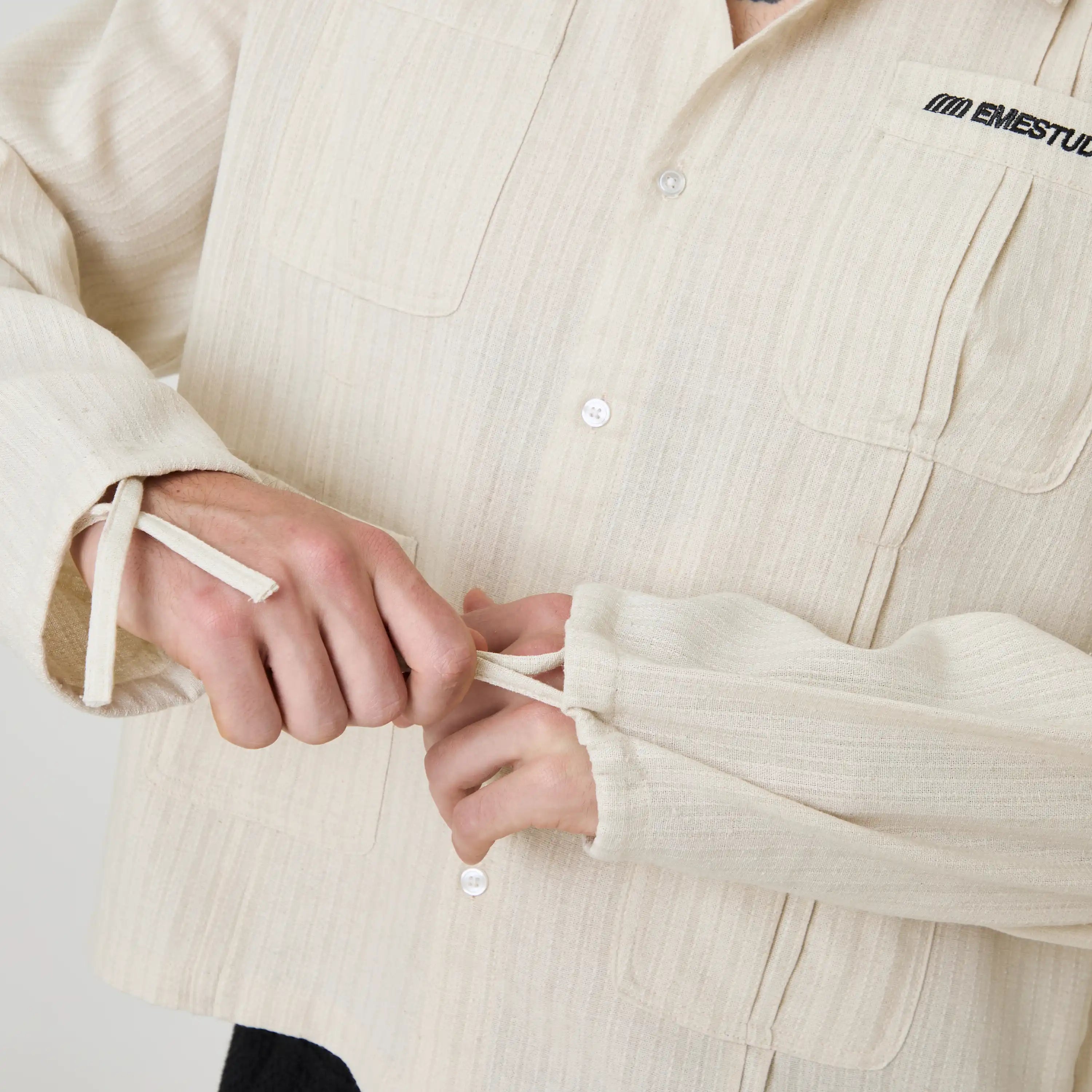 Areal Off Sand Guayabera Shirt Shirts Eme Studios