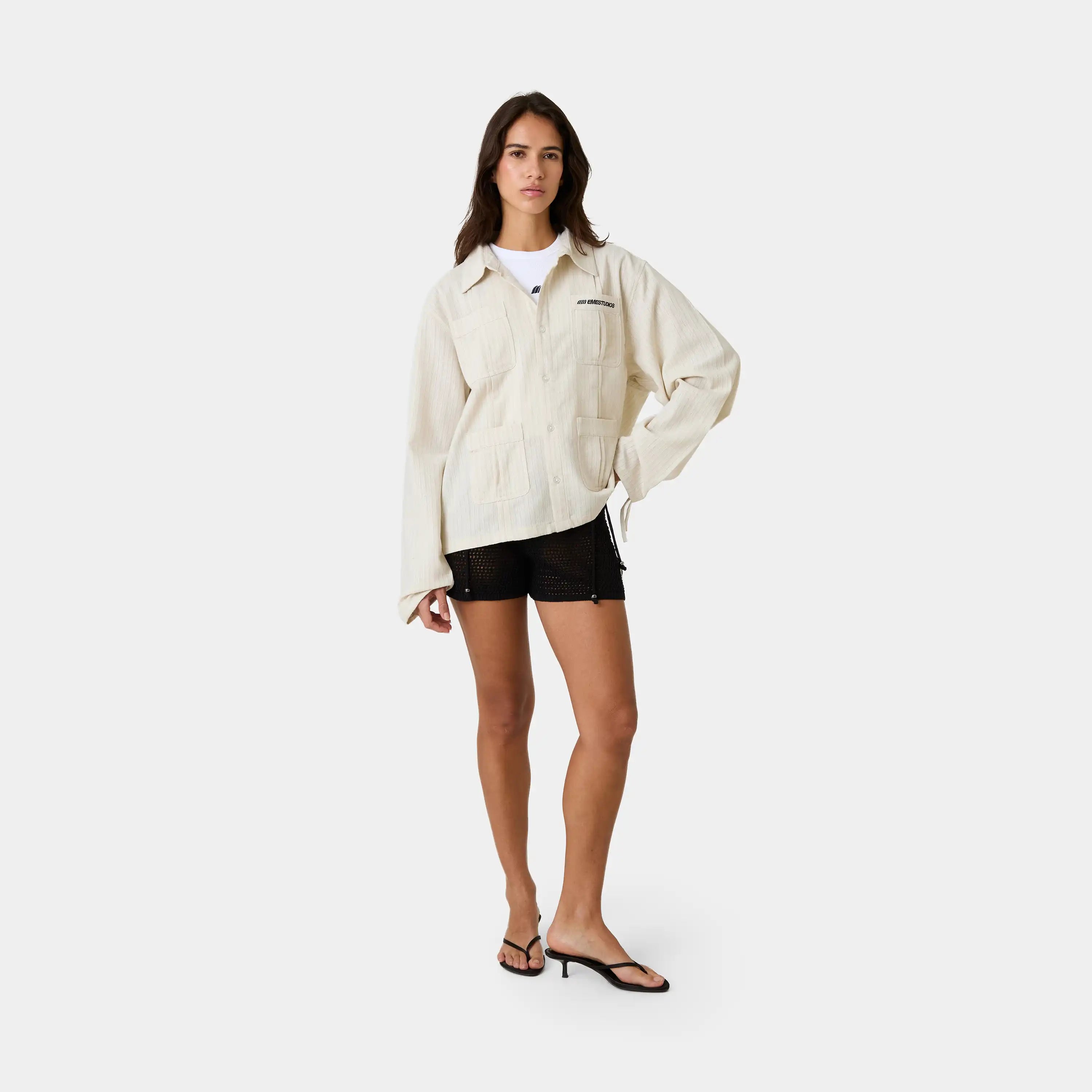 Areal Off Sand Guayabera Shirt Shirts Eme Studios