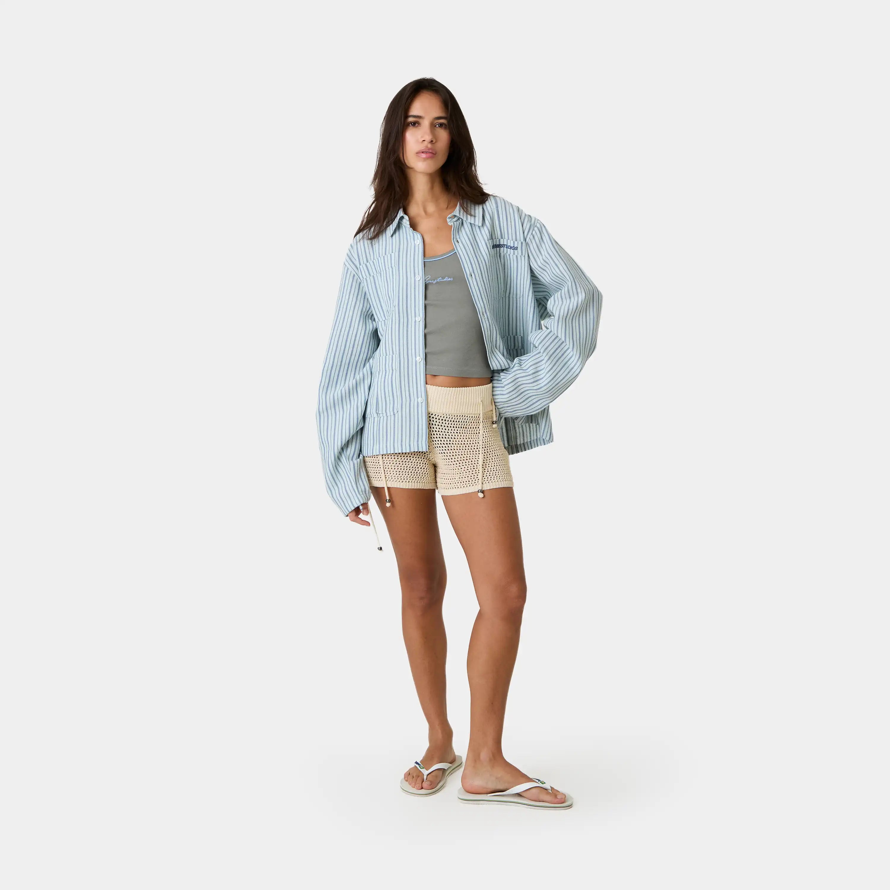 Areal Guayabera Blued Shirt Shirts Eme Studios