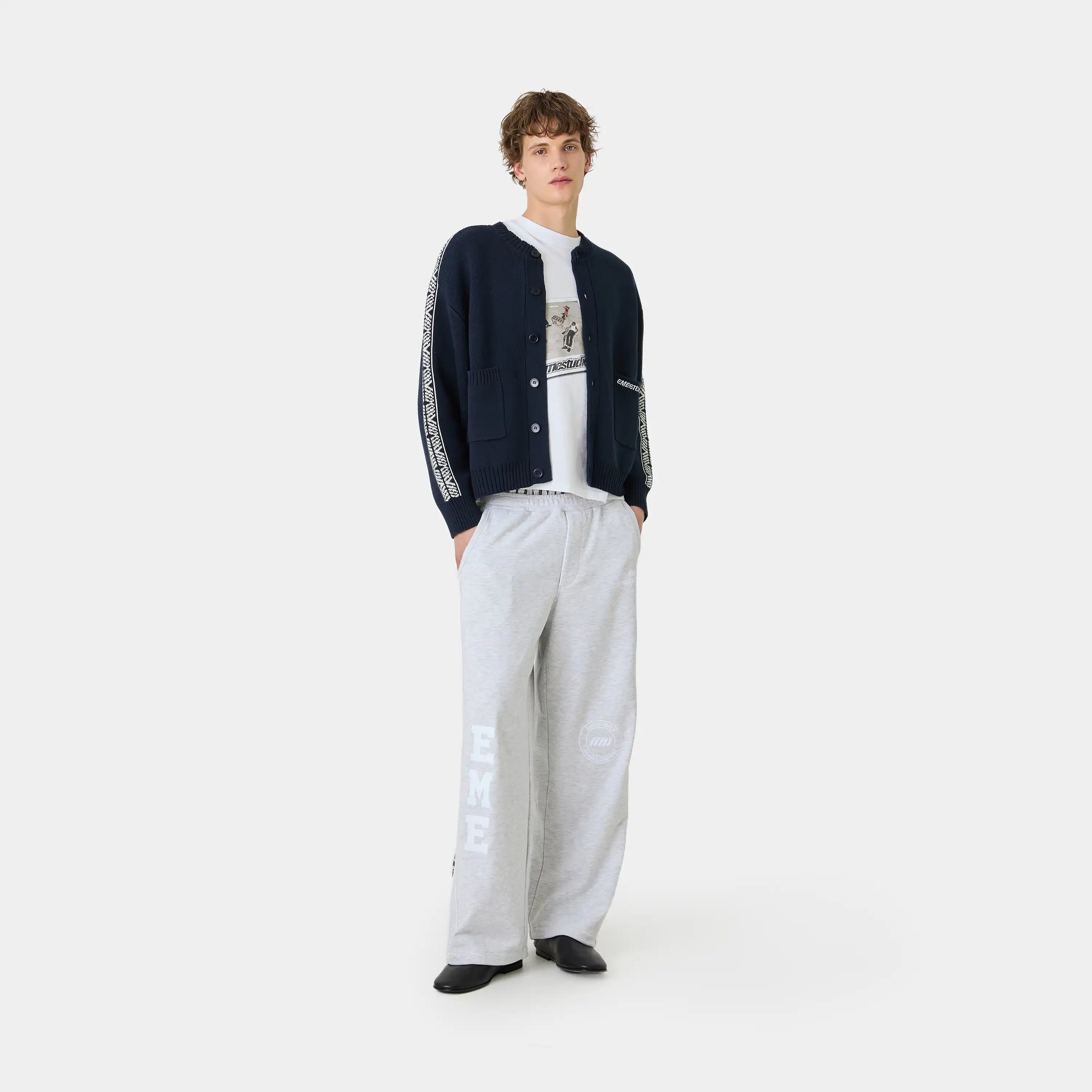 Clifton Navy Cardigan Knitwear Eme Studios