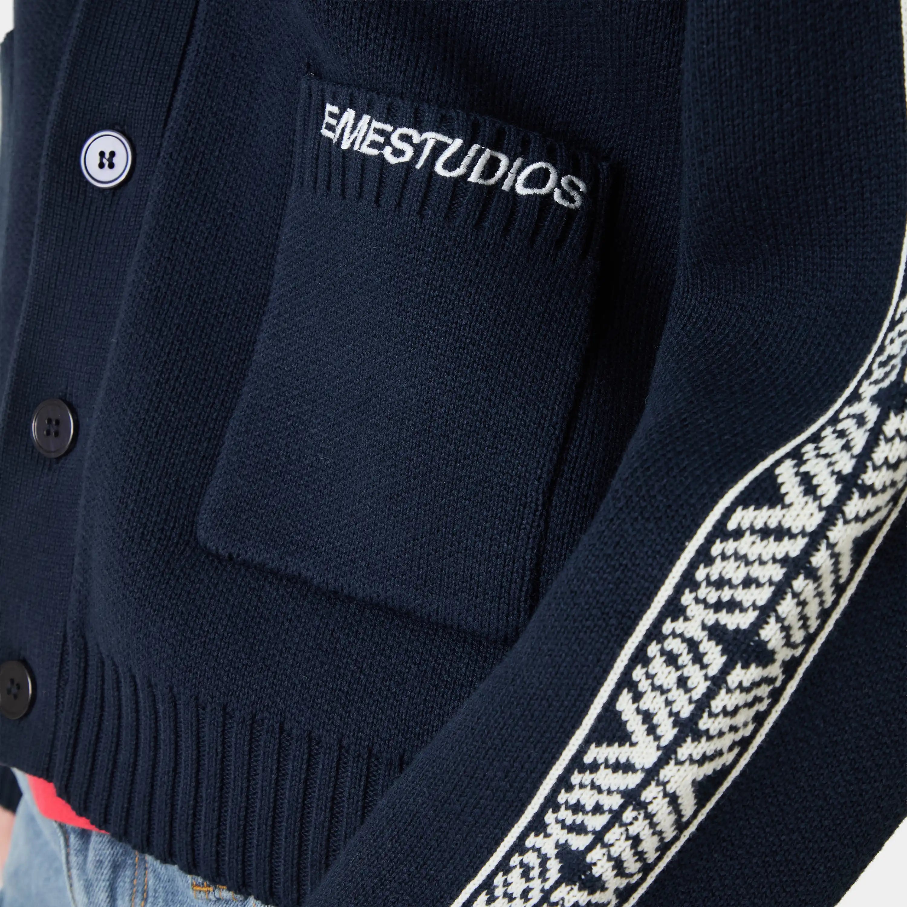 Clifton Navy Cardigan Knitwear Eme Studios