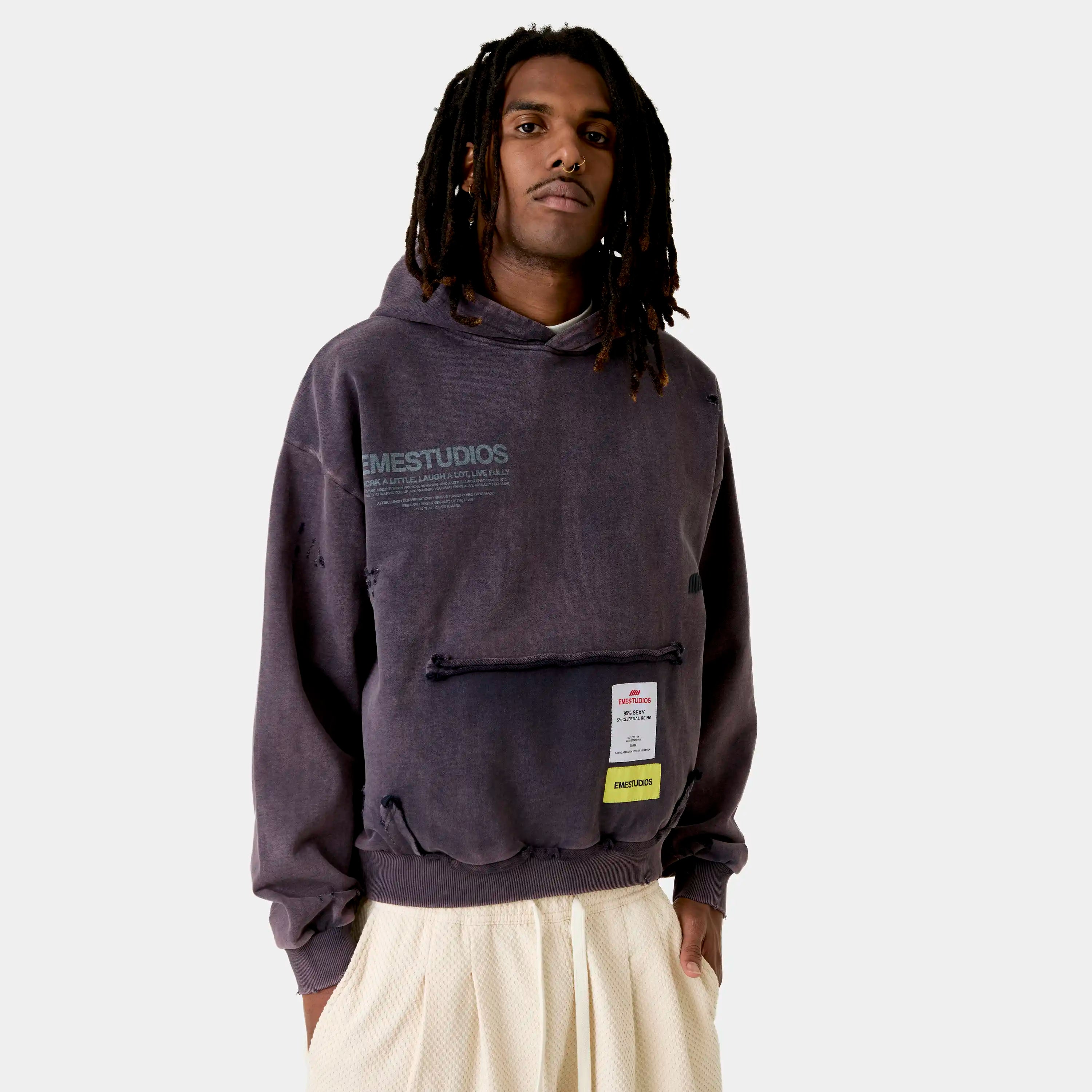 Stanford Navy Oversized Hoodie Hoodies Eme Studios