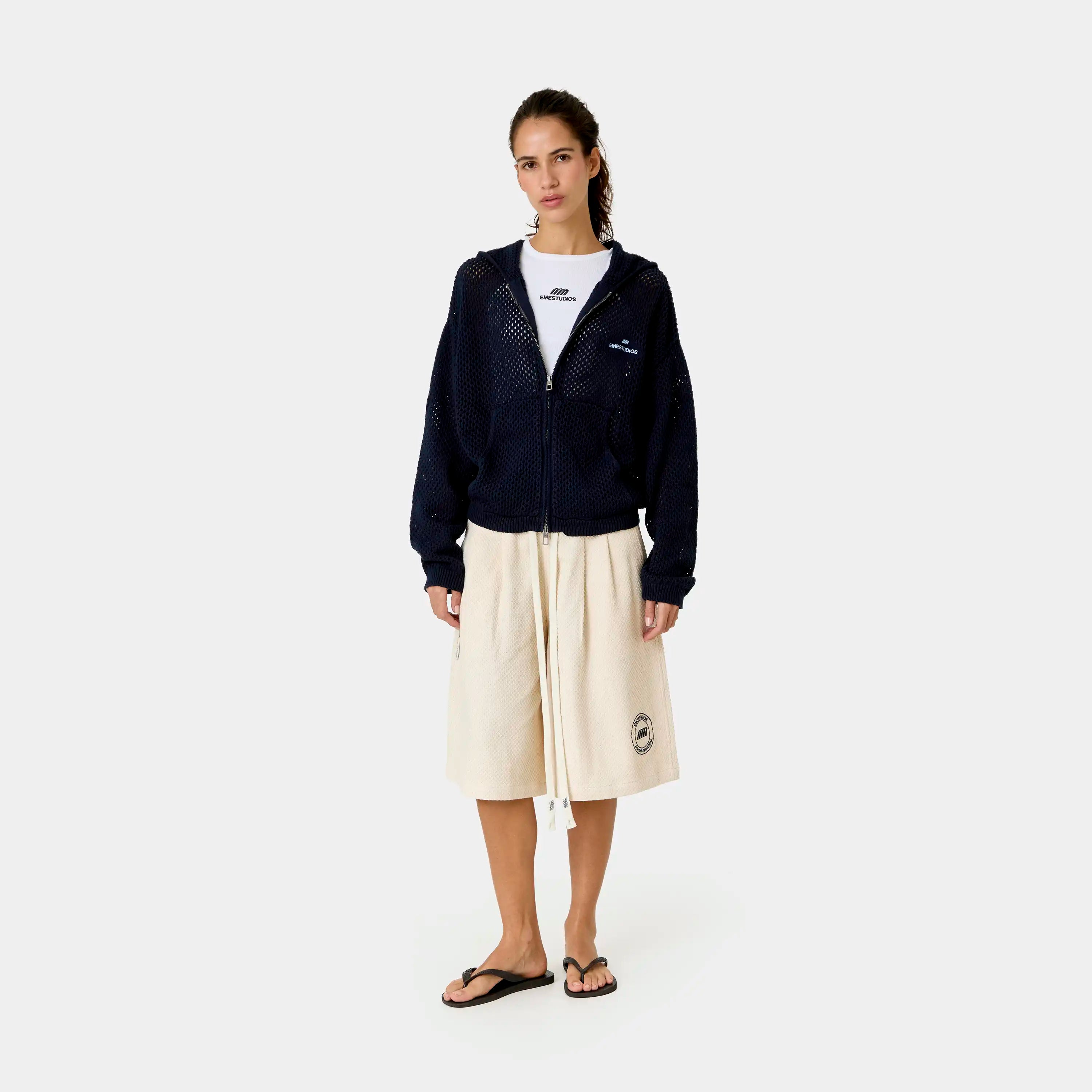 Kyros Navy Zipper Knit Knitwear Eme Studios