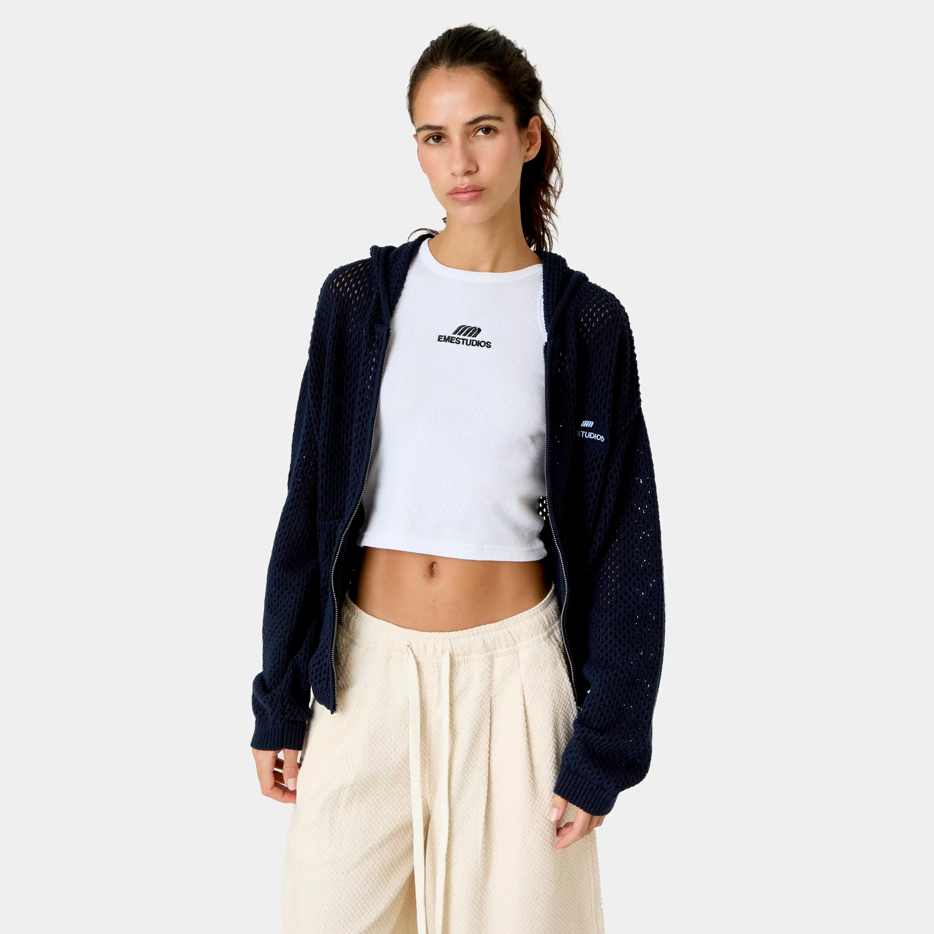 Kyros Navy Zipper Knit Knitwear Eme Studios