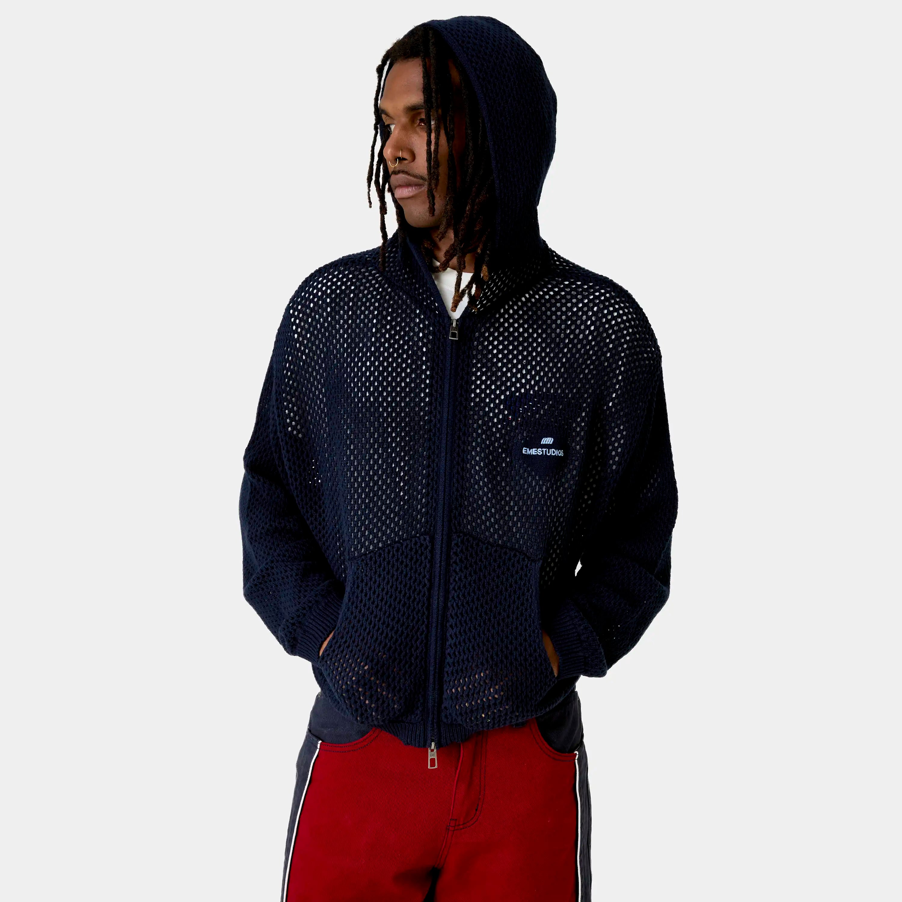 Kyros Navy Zipper Knit Knitwear Eme Studios