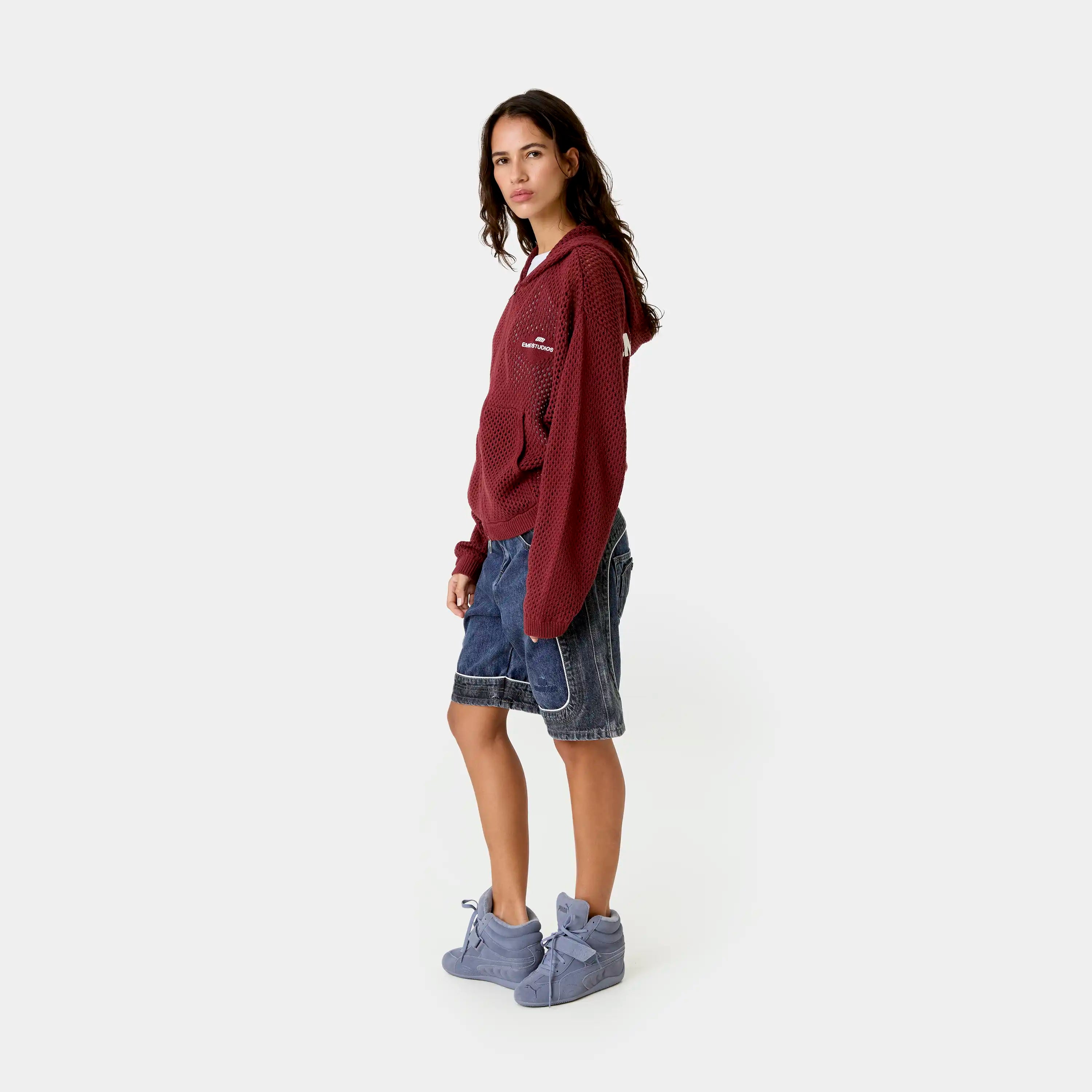 Kyros Burgundy Zipper Knit Knitwear Eme Studios