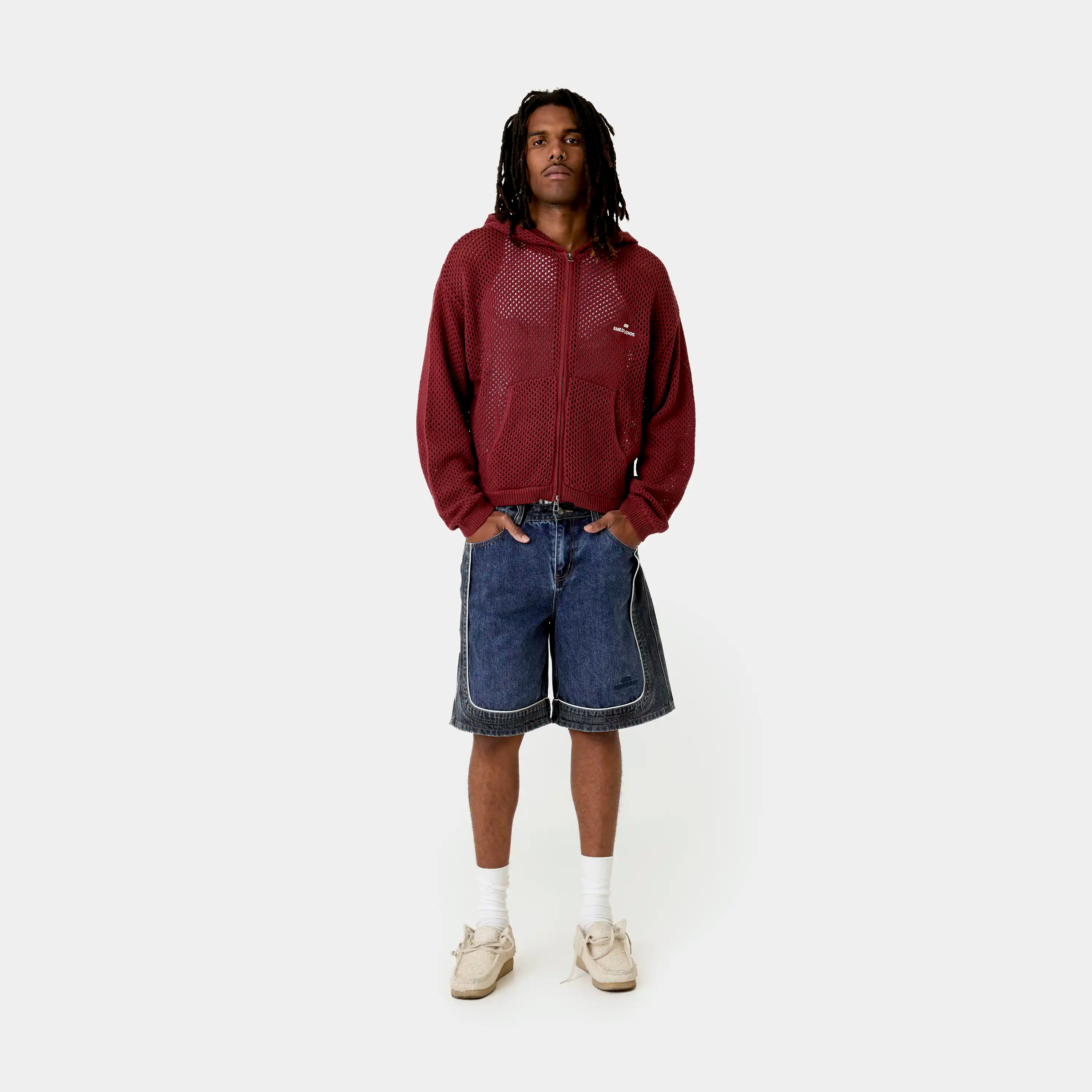 Kyros Burgundy Zipper Knit Knitwear Eme Studios