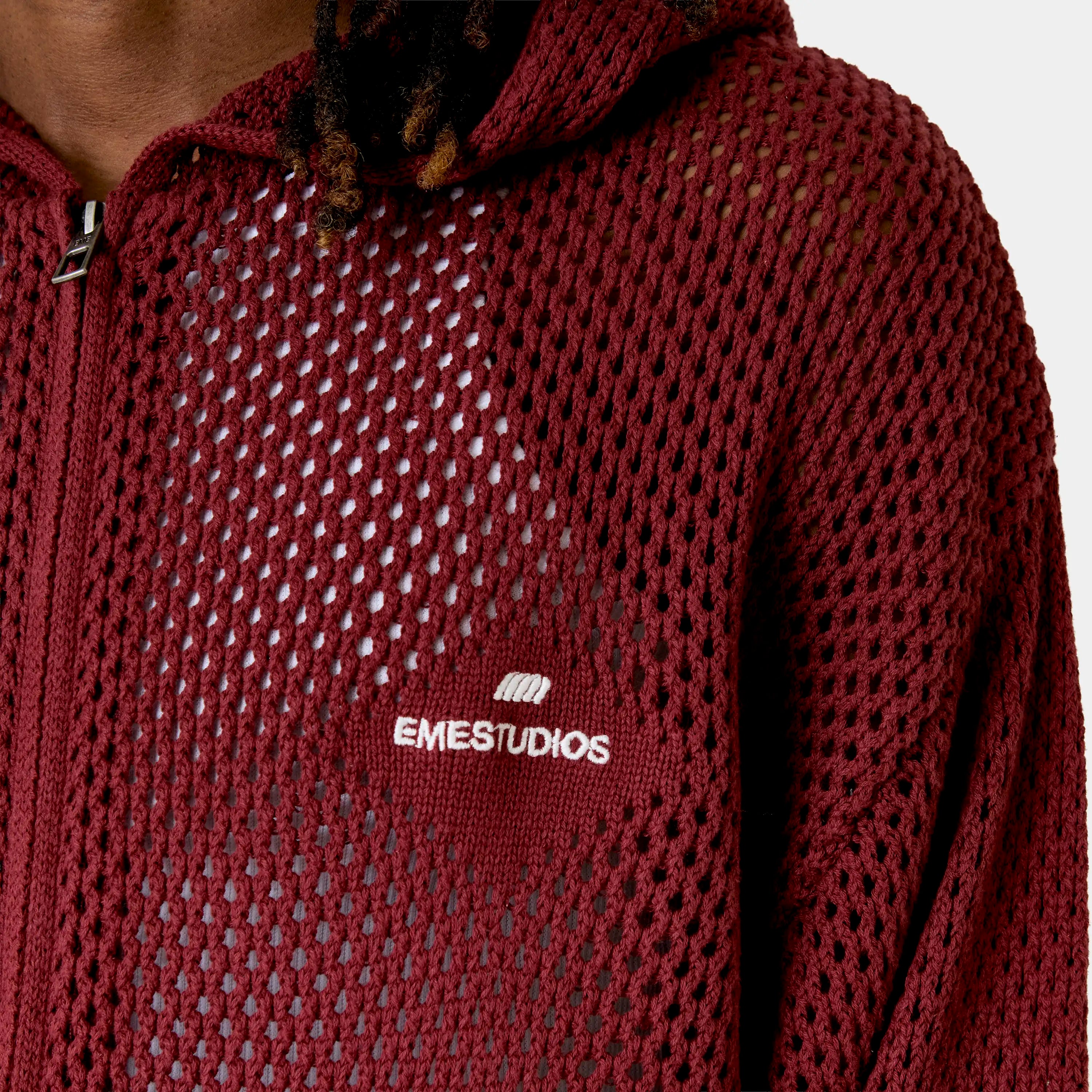 Kyros Burgundy Zipper Knit Knitwear Eme Studios