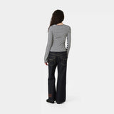 Wally Stripped Black Long Sleeve Woman T-Shirts Eme Studios