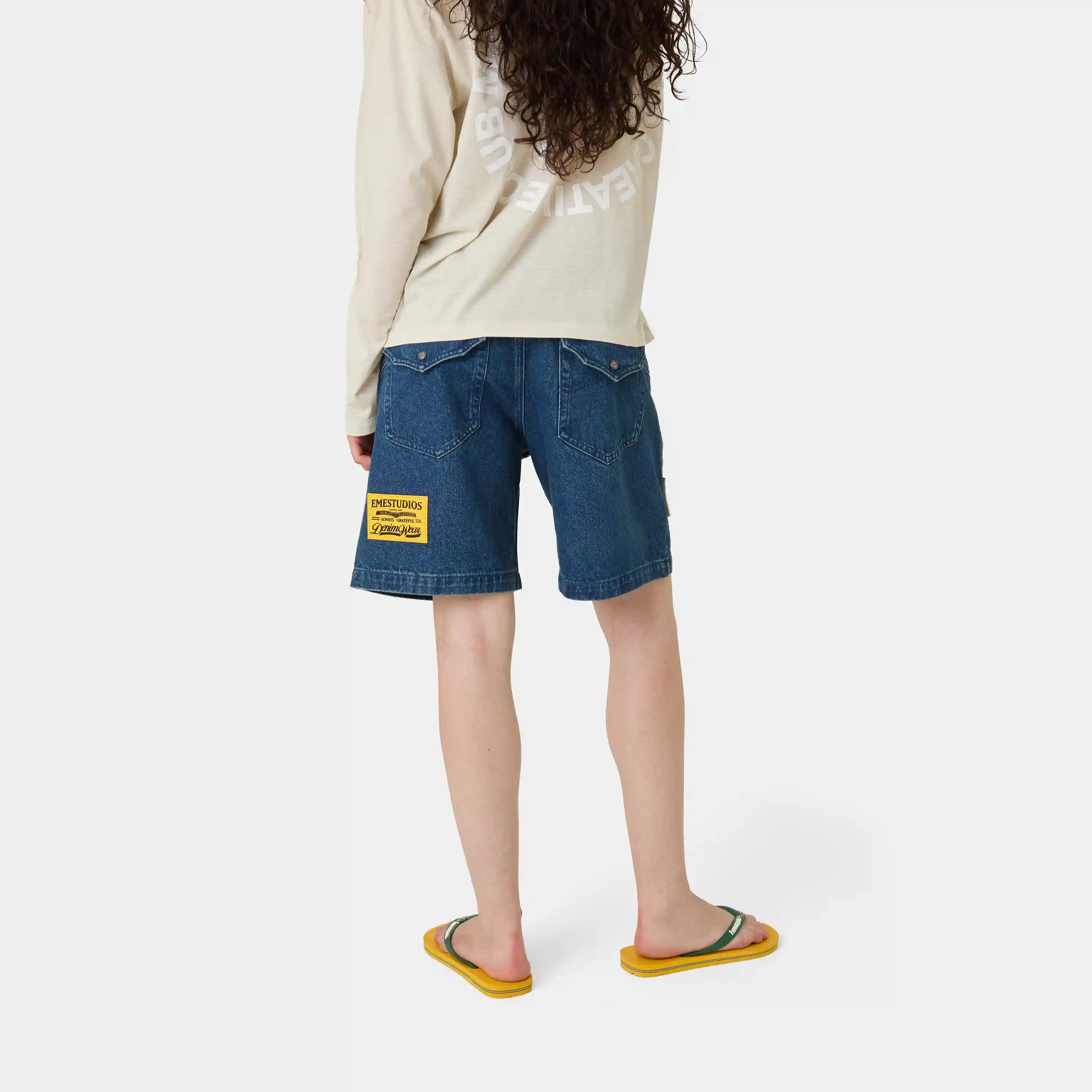 Jacker Deep Blue Denim Shorts Shorts Eme Studios