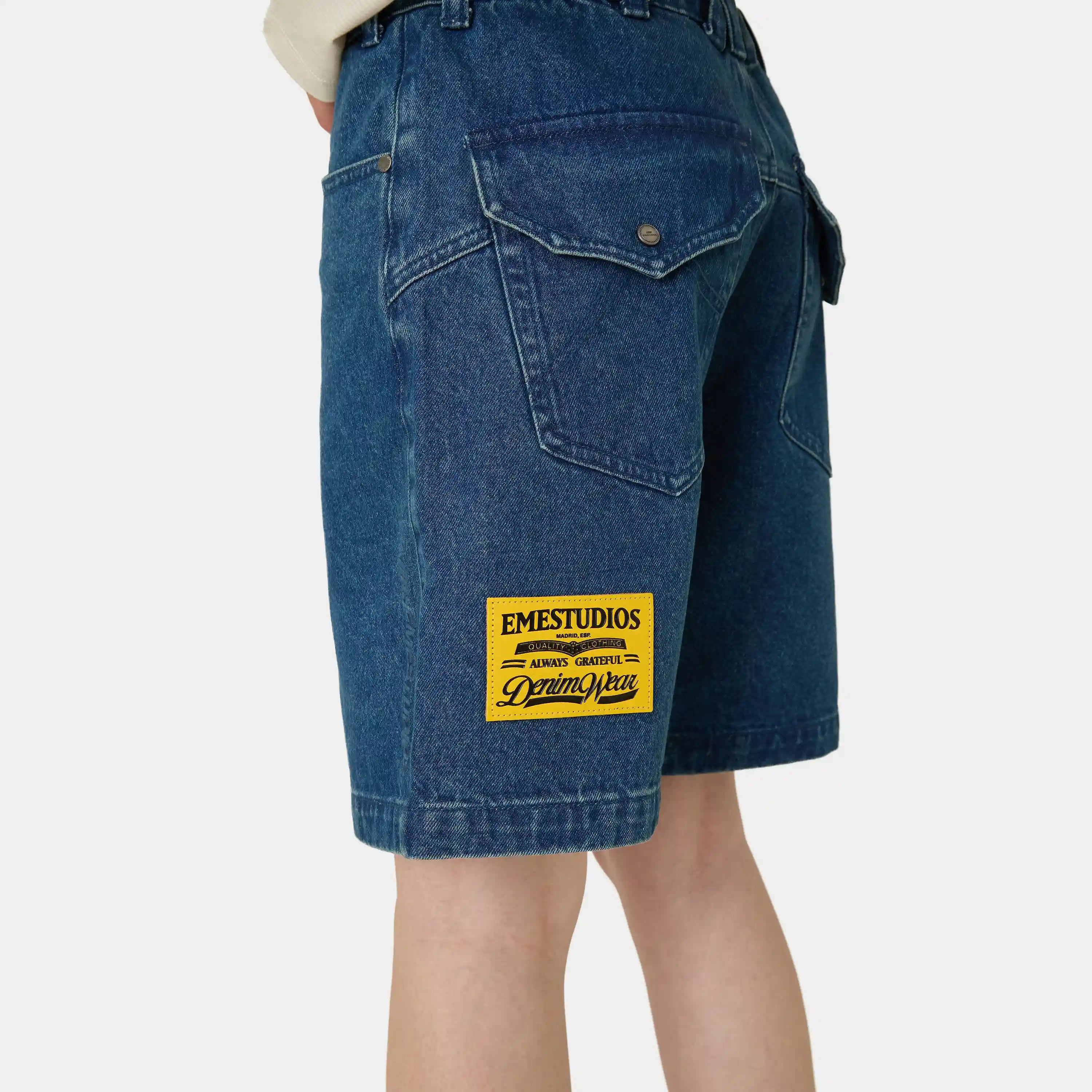 Jacker Deep Blue Denim Shorts Shorts Eme Studios