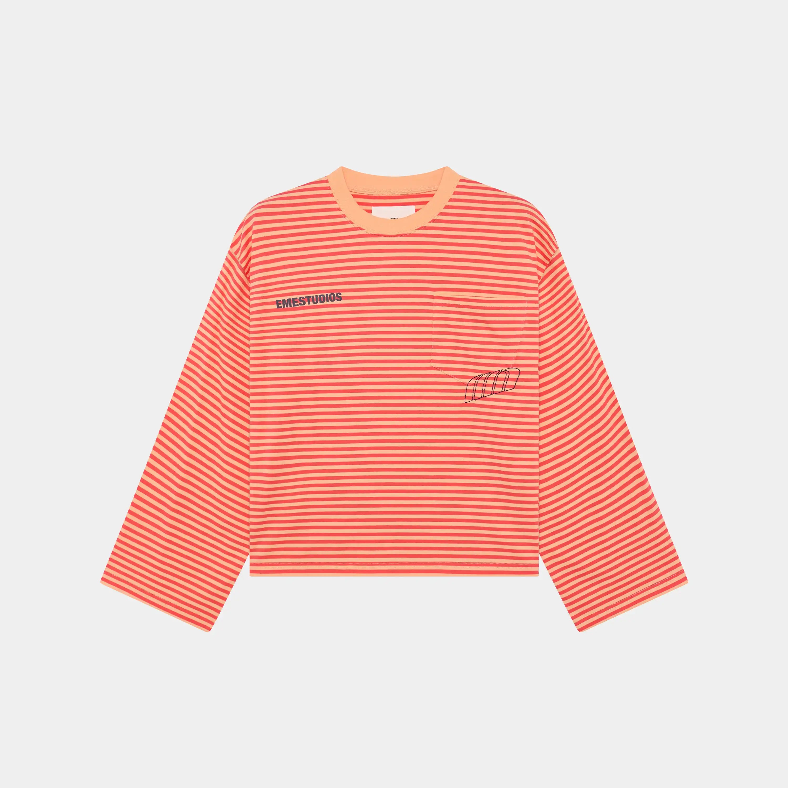 Cedar Peach Striped Long Sleeve T-shirts Eme Studios