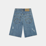 Riviera Blue Denim Shorts Shorts Eme Studios