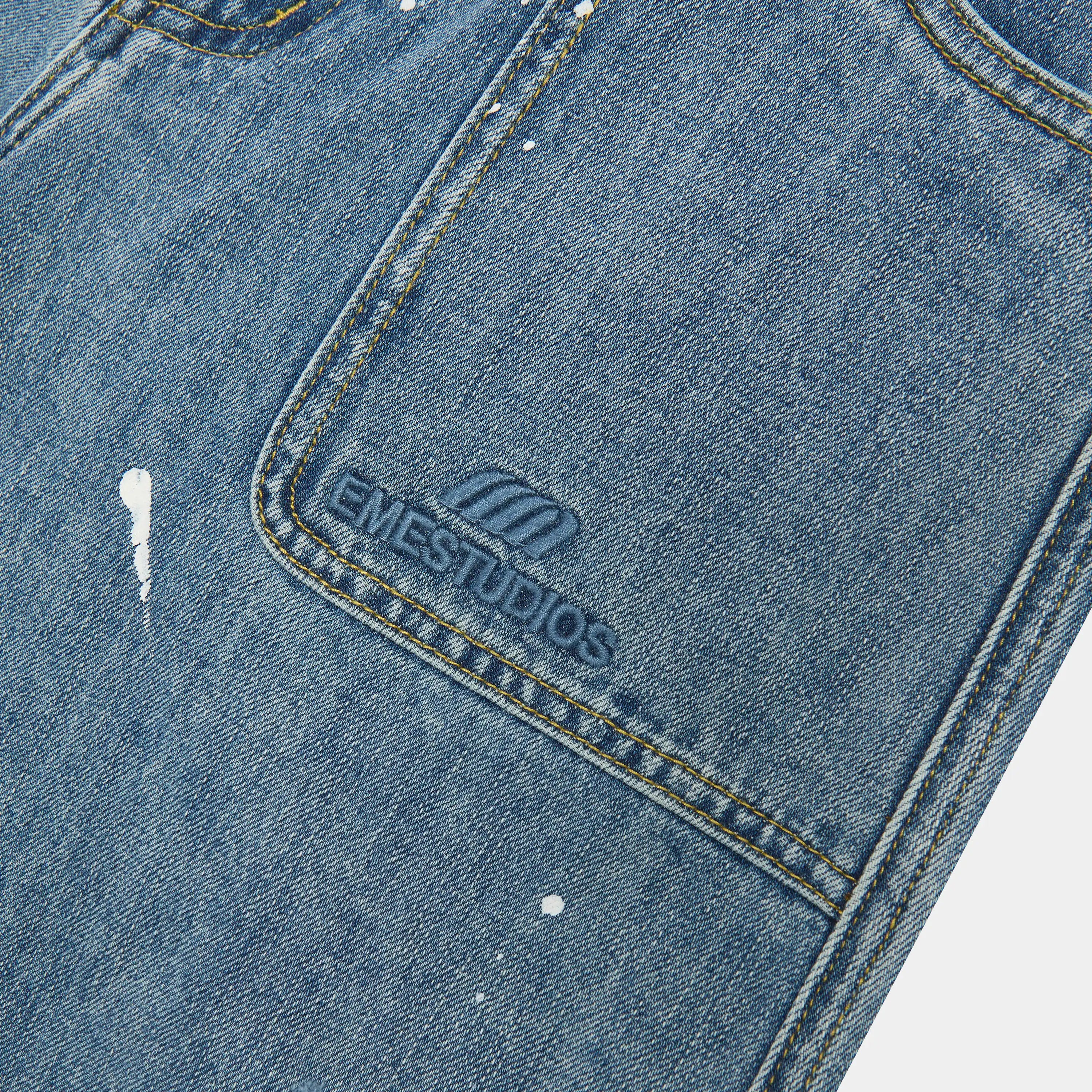 Riviera Blue Denim Shorts Shorts Eme Studios