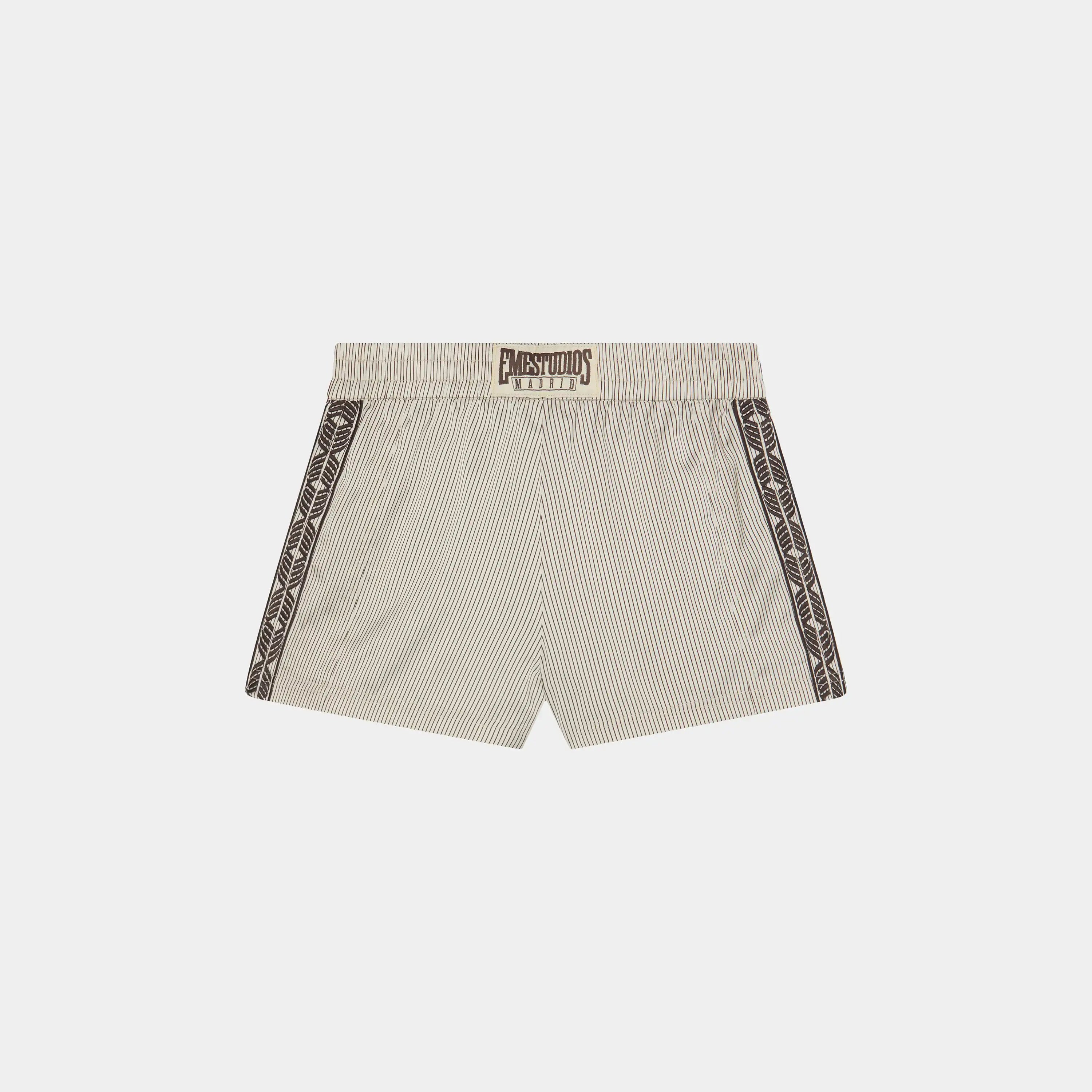 Yimmy Ecru Striped Shorts Woman Pants Eme Studios