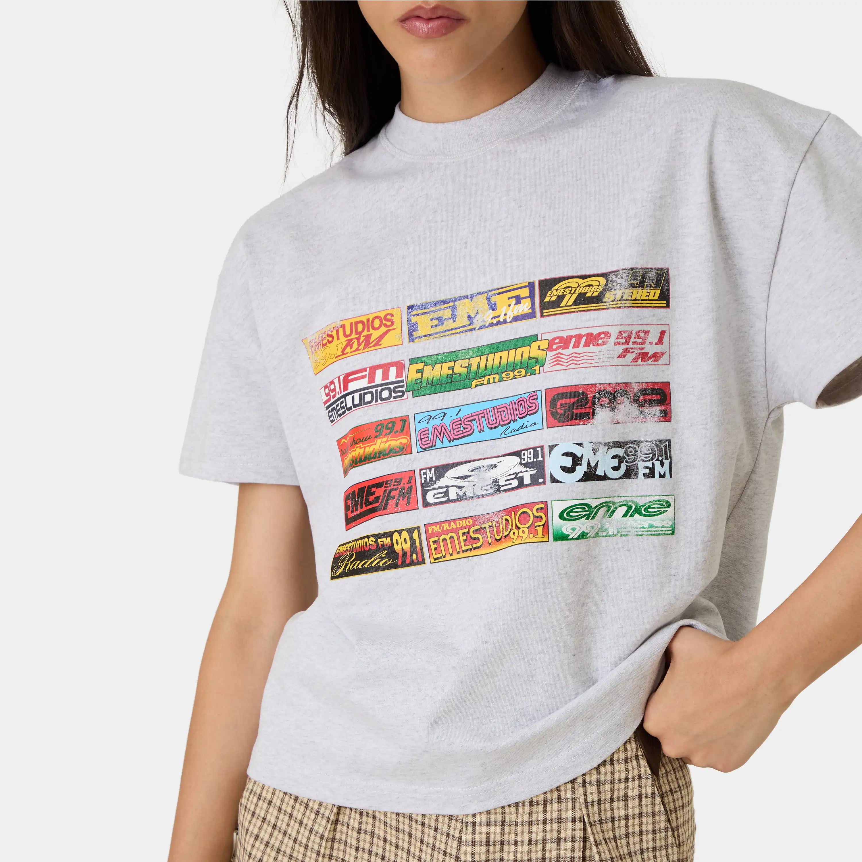 Los Santos Heather Grey Oversized Tee T-shirts Eme Studios