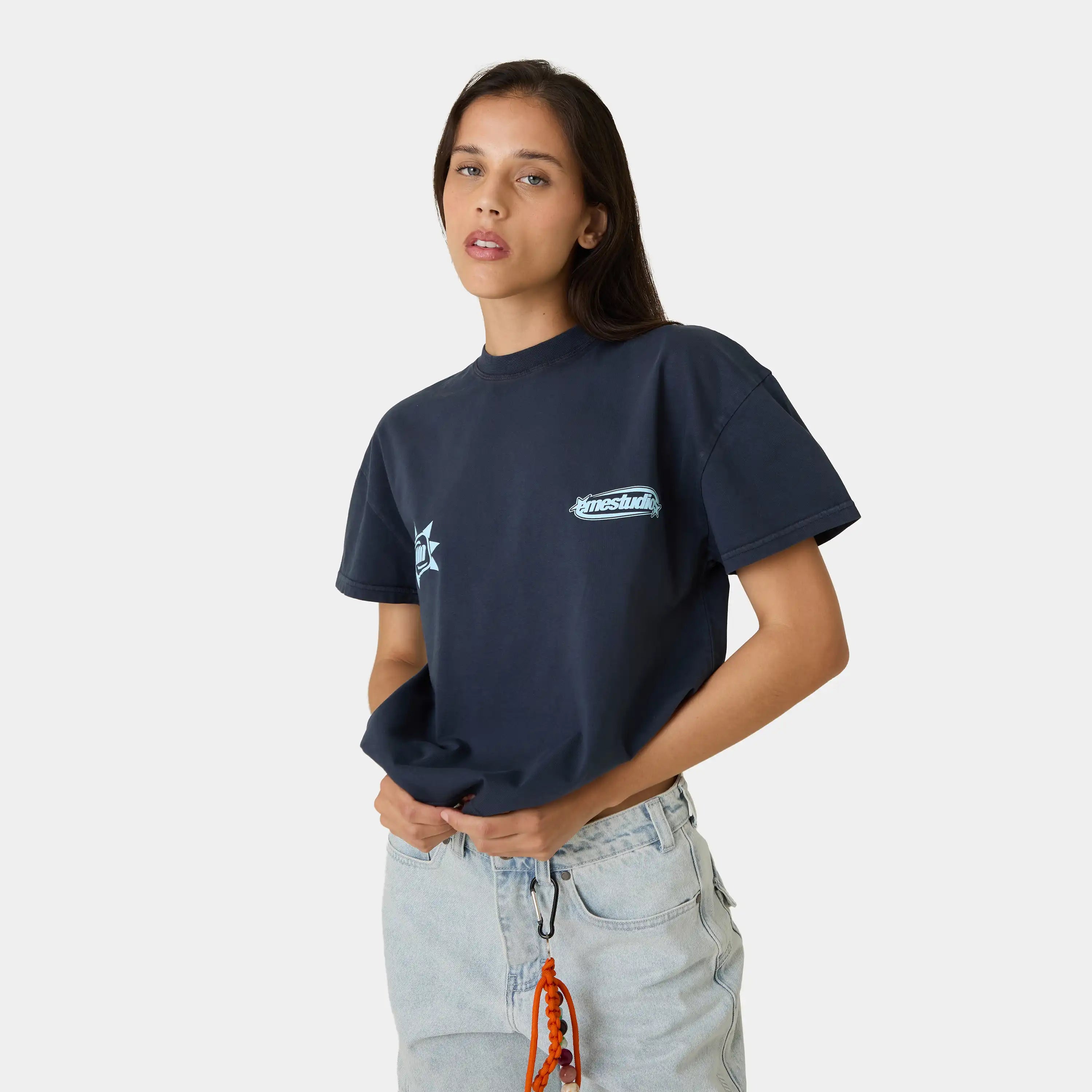 Boundless Navy Oversized Tee T-shirts Eme Studios