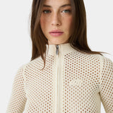 Ursula Off Sand Crochet Full Zip Woman Knitwear Eme Studios