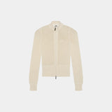 Ursula Off Sand Crochet Full Zip Woman Knitwear Eme Studios