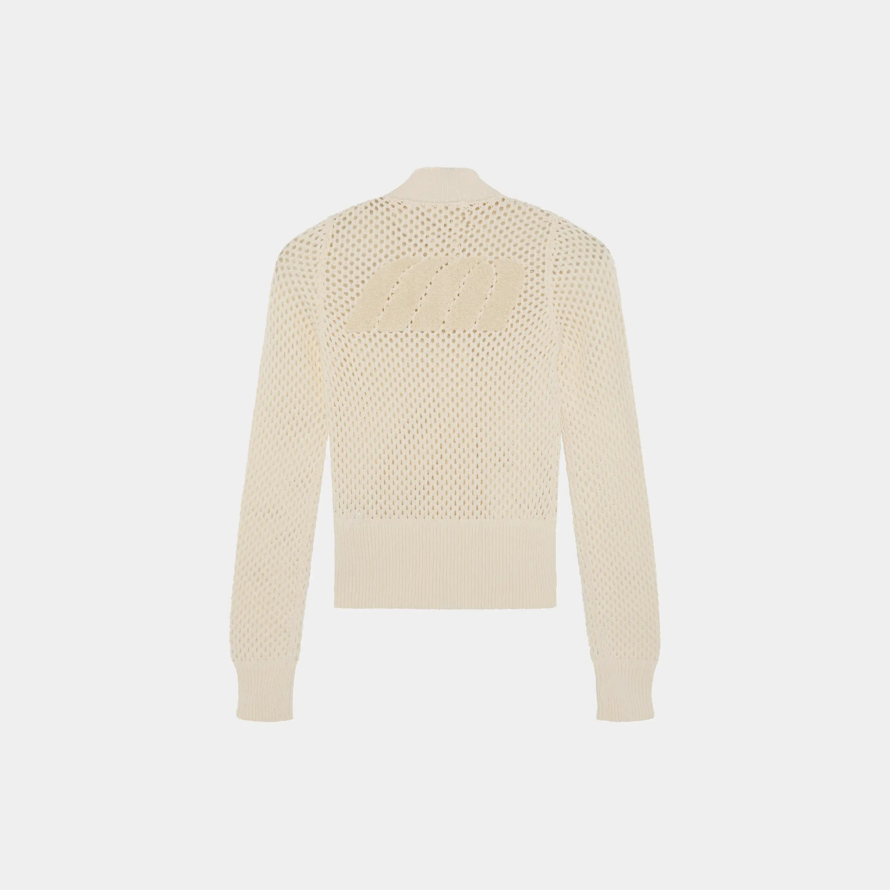 Ursula Off Sand Crochet Full Zip Woman Knitwear Eme Studios