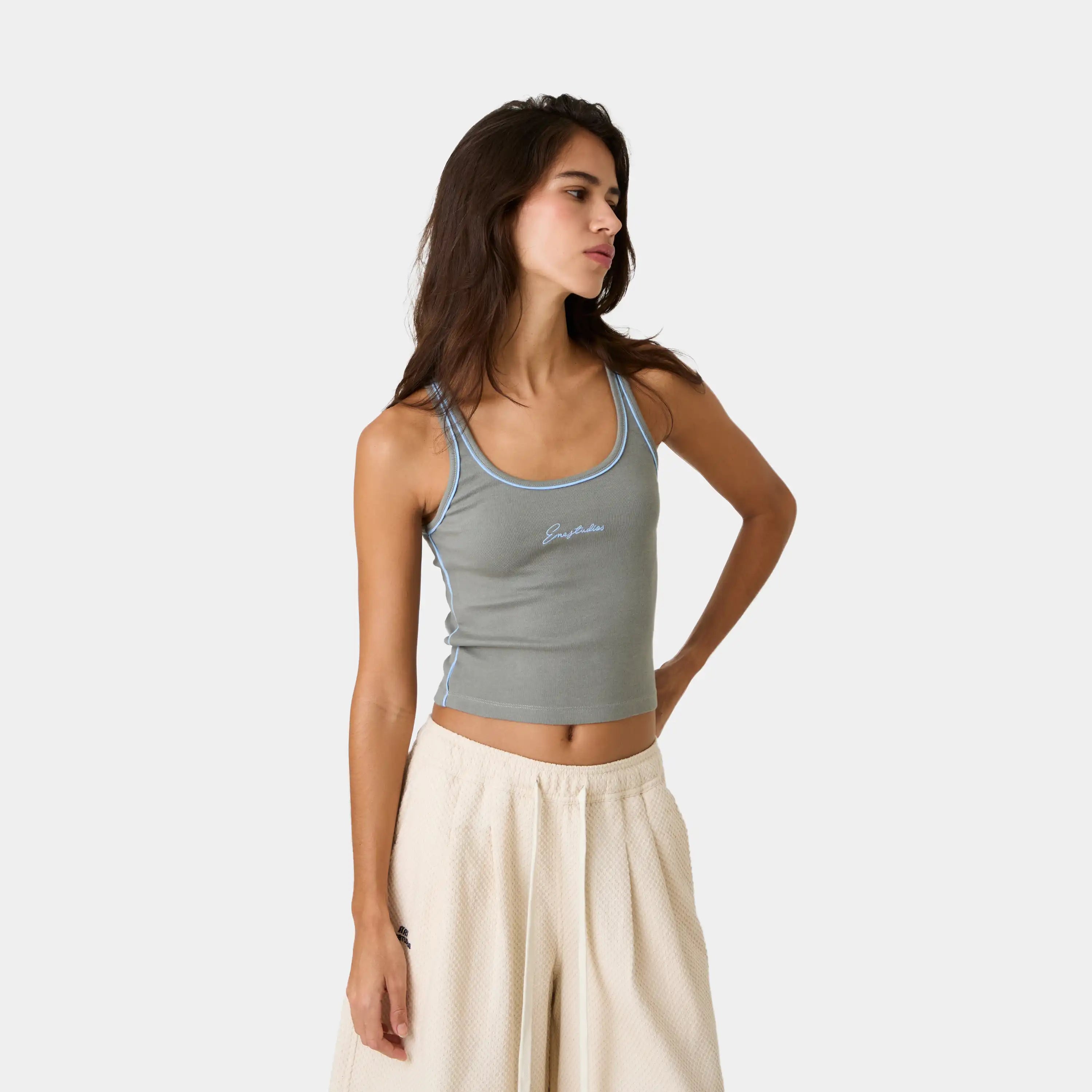 Graf Heather Grey Tank Top Woman T-Shirts Eme Studios